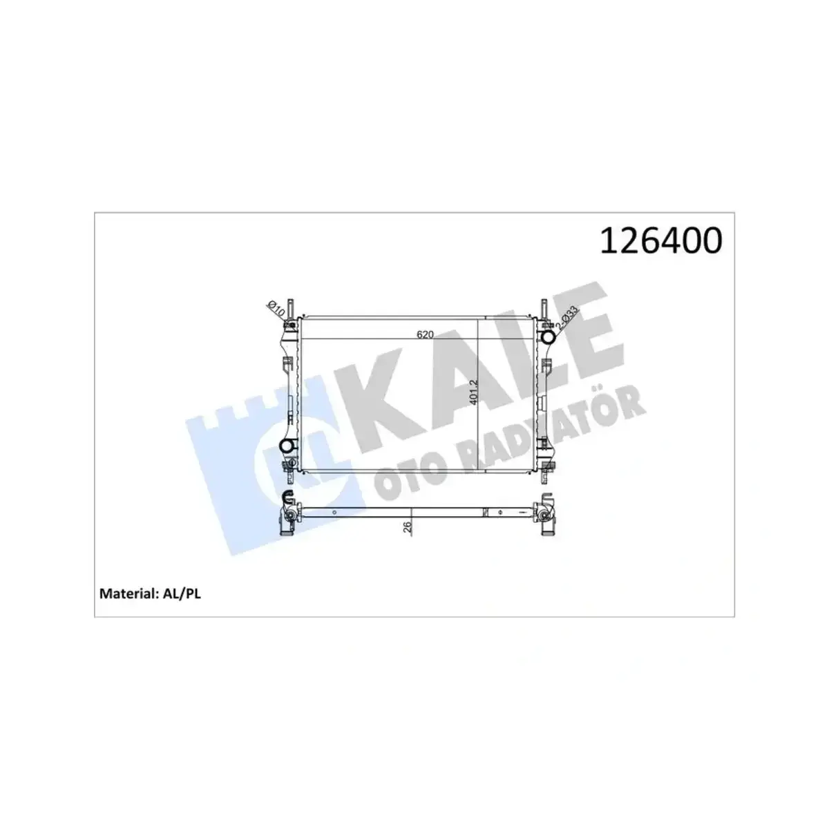 YC158005HA RADYATOR TRANSIT TURBO V184 2.4D (01+) (NAC) (MT) AL/PL/BRZ KALE