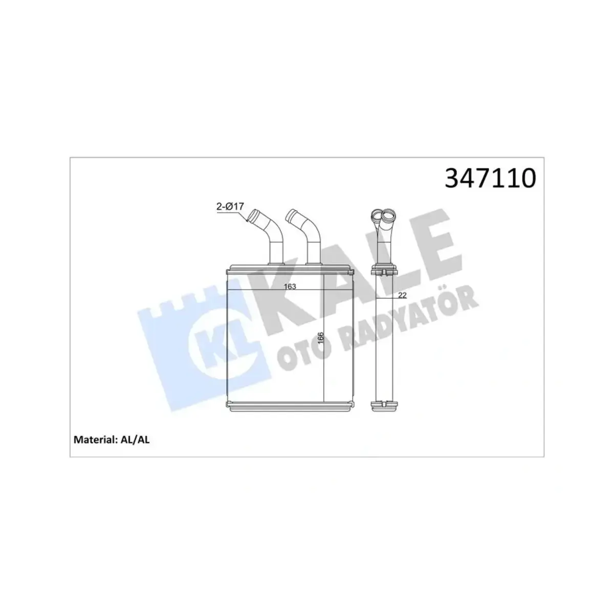0K30C61A10 KALORIFER RIO 1.3-1.5-1.5 16V (00-05) AL BRZ KALE