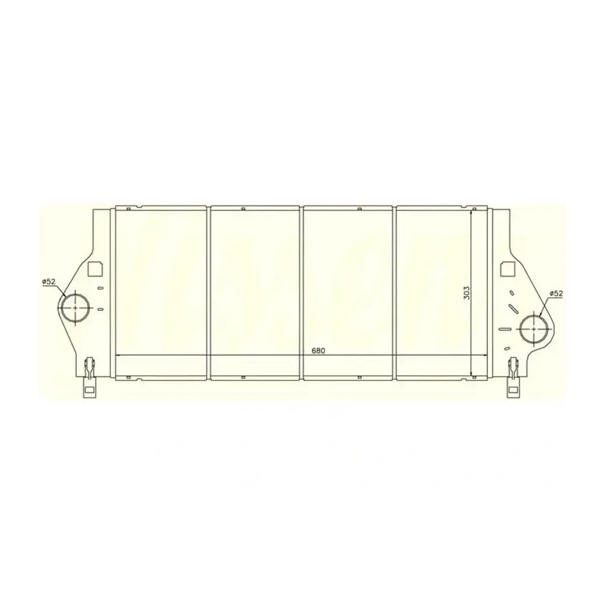 8200008761 TURBO RADYATORU (INTERCOOLER) LAGUNA II 1.9 DCI 2001> LAGUNA II 2.0I 2001> 96799 A M (680X303X29) ORIS