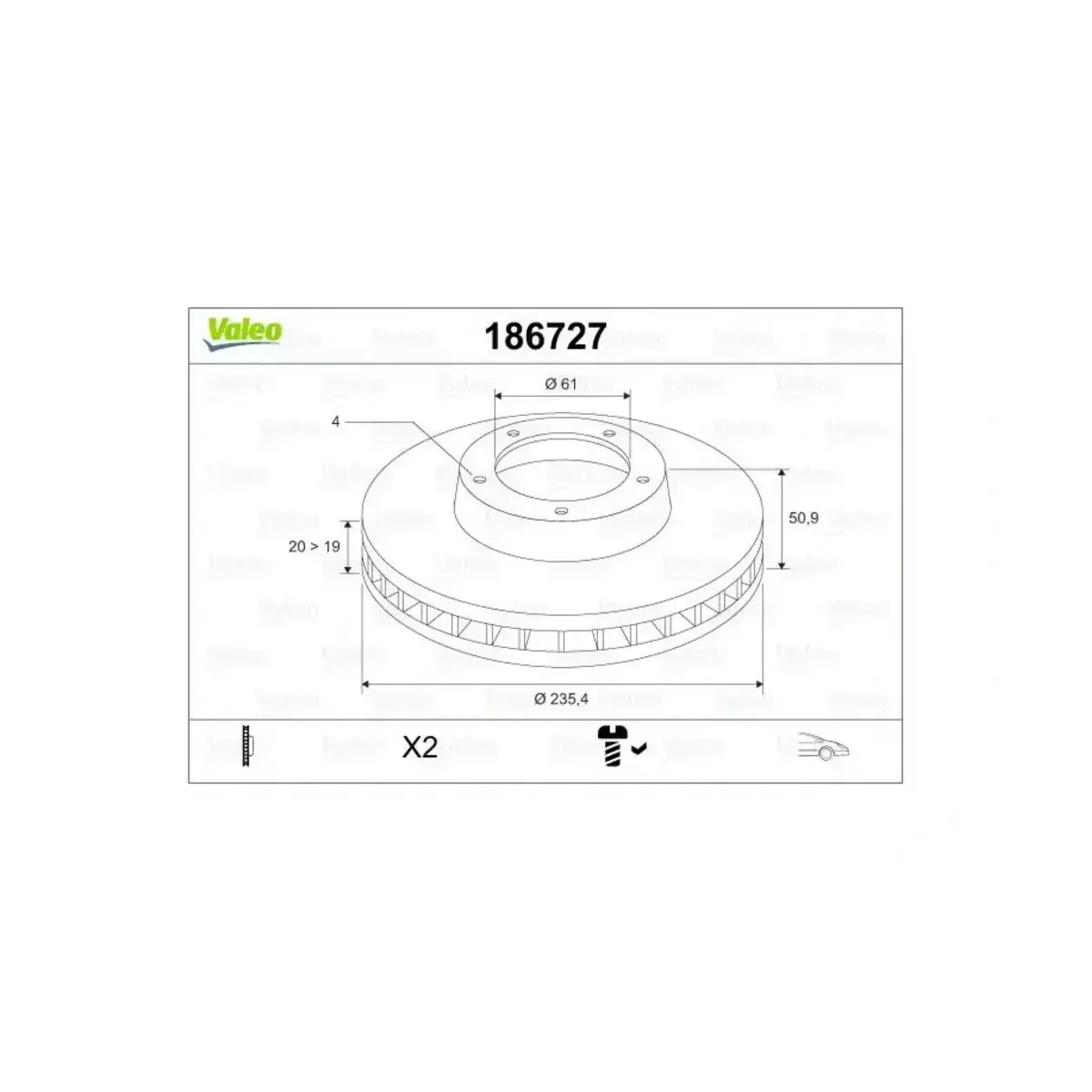 6001539659 FREN DISKI ON LOGAN 1.5 SOLENZO 1.4 1.9D (235x20x4DLxHAVALI) VALEO