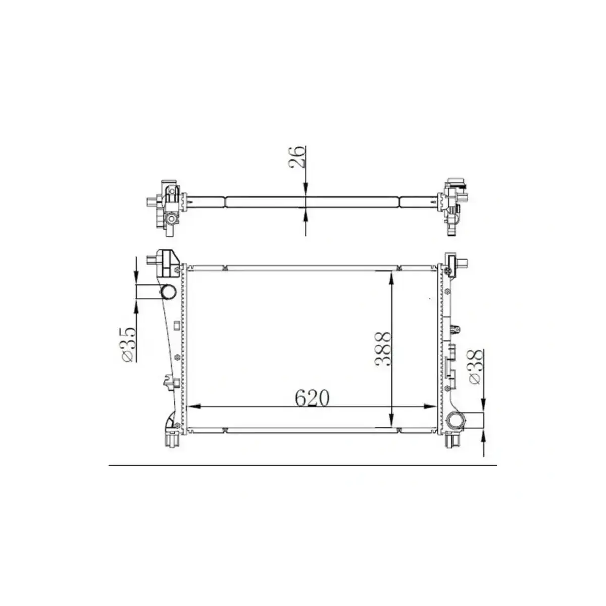 52052630 RADYATOR EGEA 1.3 1.6 MULTIJET 1.4 (AL PL BRZ) (620x398x26) ORIS