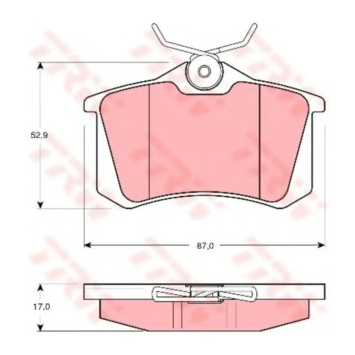 4B0698451E FREN BALATASI ARKA CLIO III CLIO IV MEGANE II MEGANE III FLUENCE 17MM TRW