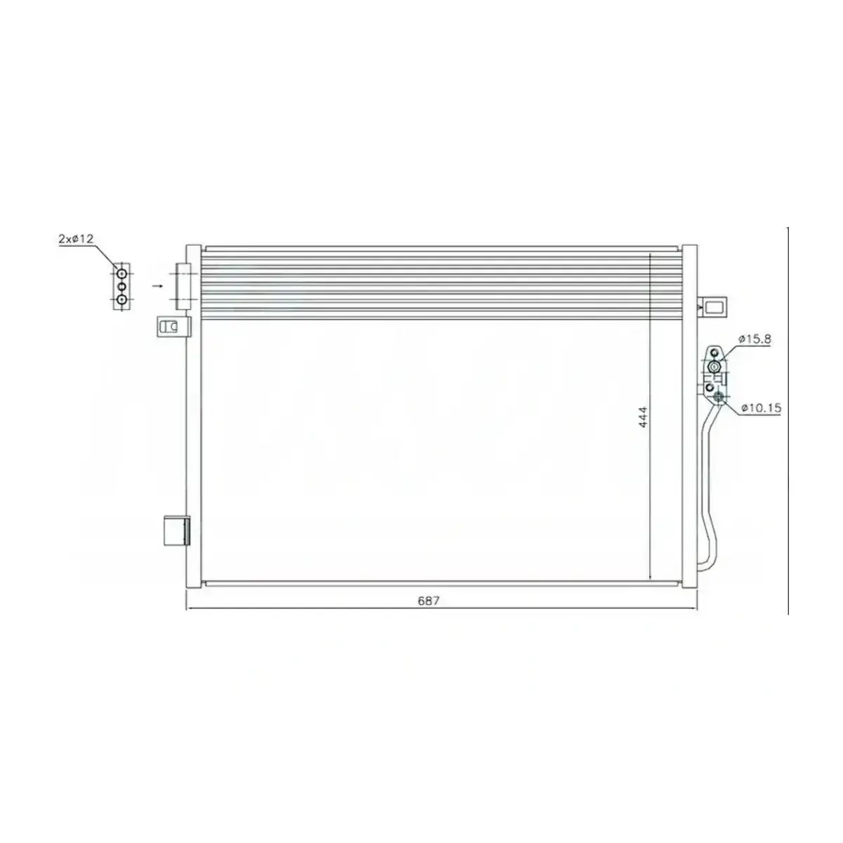 68038244AA KLIMA RADYATORU (KONDANSER) A M (690X461X16) FREEMONT 2011> 940379 ORIS