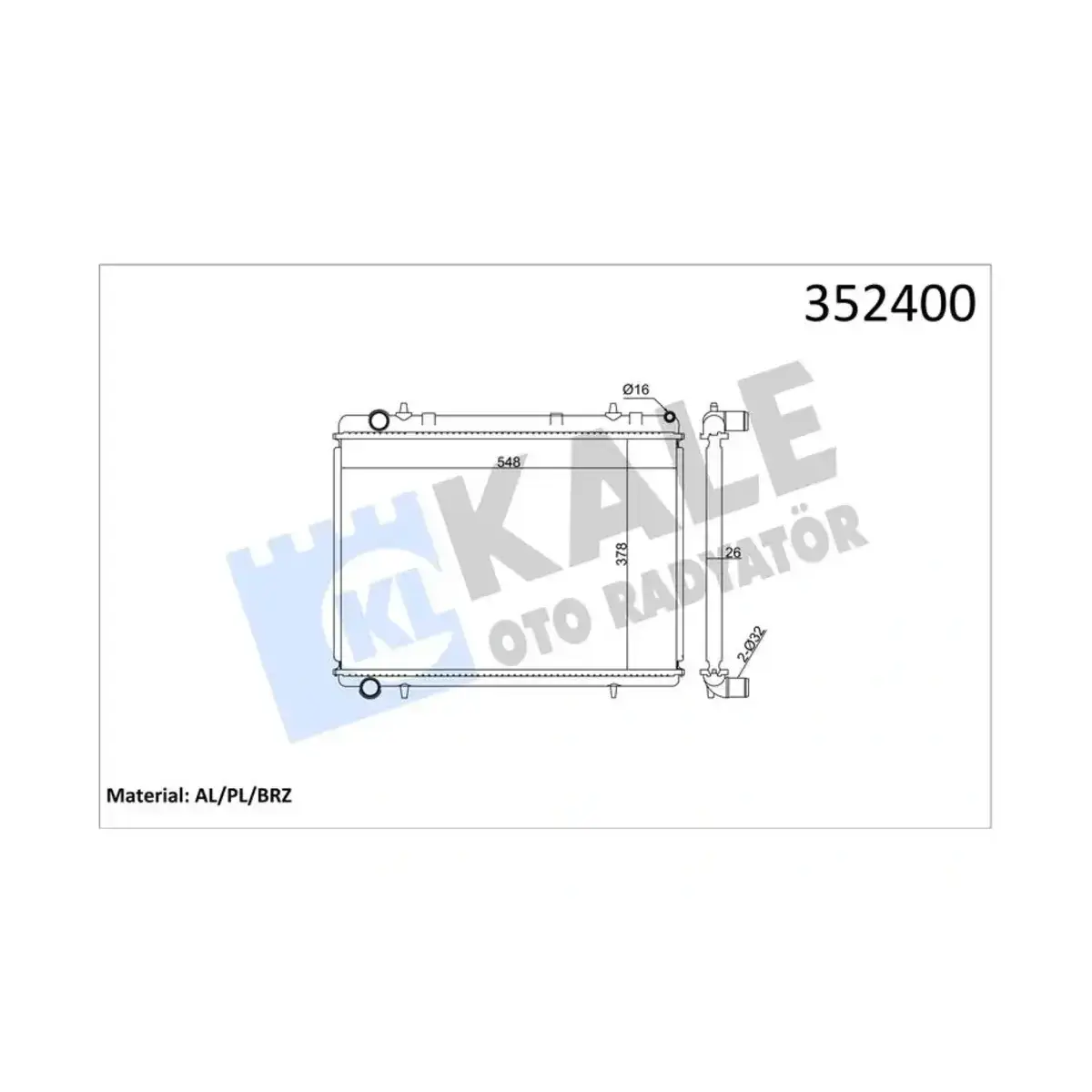 1333.43 RADYATOR 307 C4 (MT) AL PL BRZ KALE