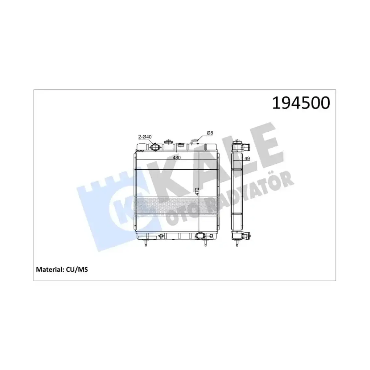 P.80700 RADYATOR J9 TROPIK 2 SIRA PA KALE