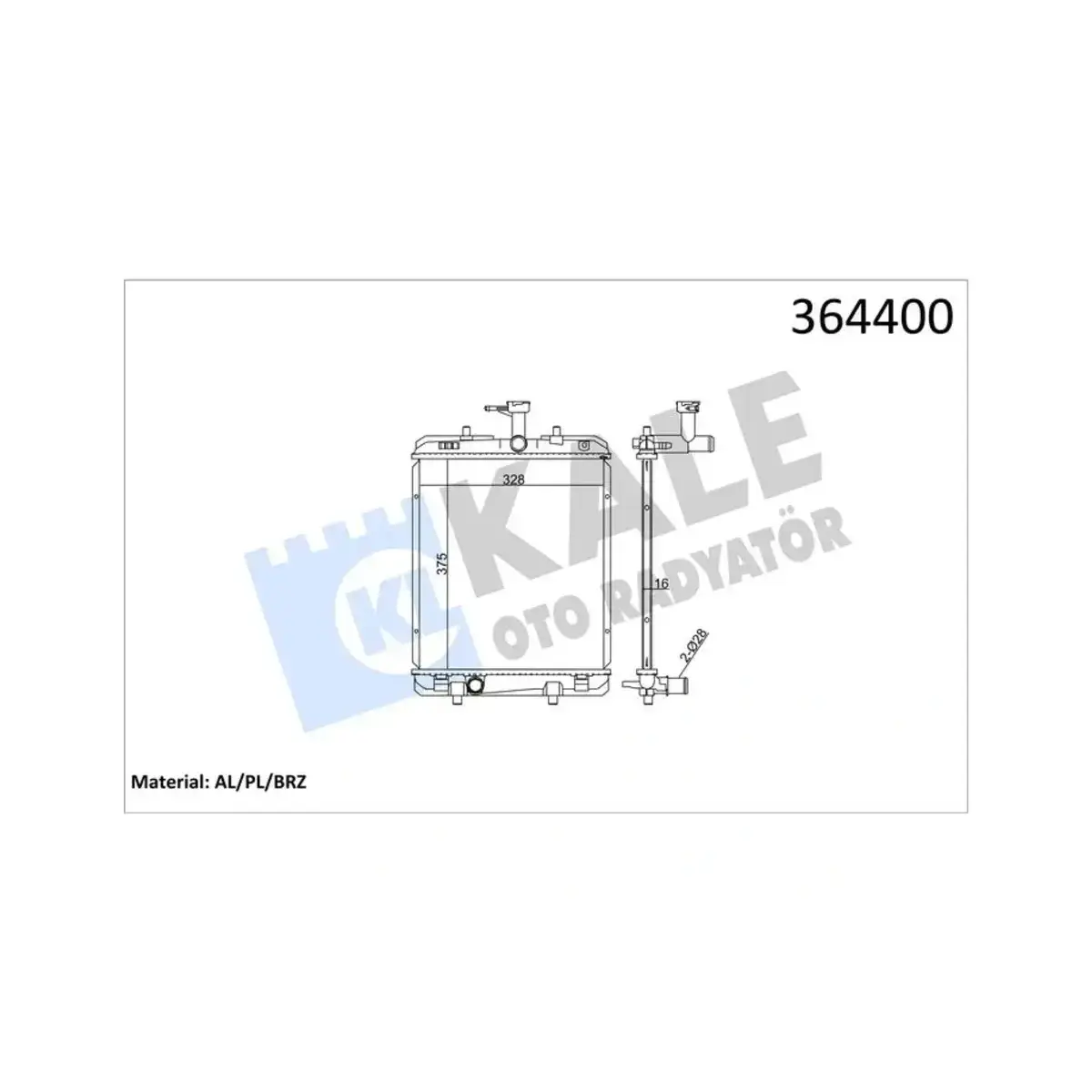 1330.P4 RADYATOR P107-C1-AYGO (K4R) 1.0 (MT) AL PL BRZ KALE