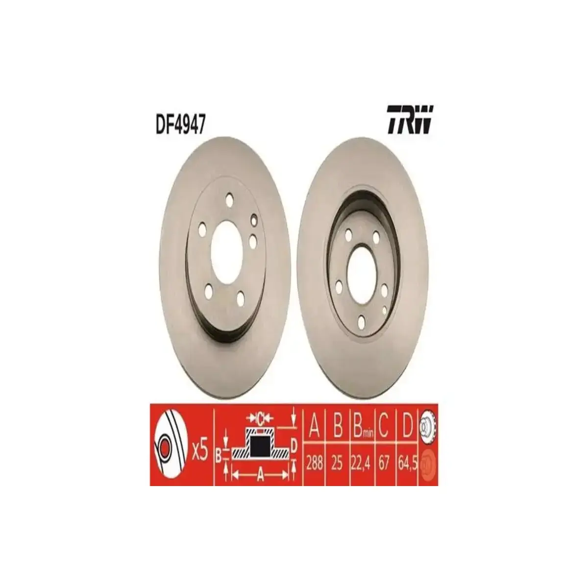 DF4947 FREN DISKI TRW DF4947 FREN DISKI TRW