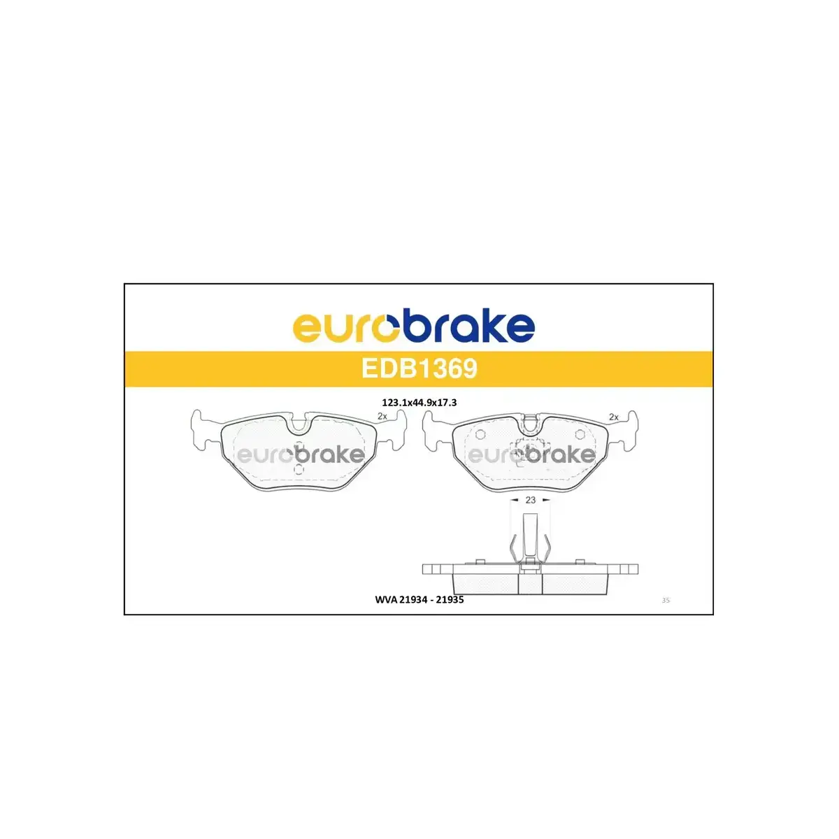 34216750190 FREN BALATASI ARKA BMW 316 318 320 323 325 328 Z3 Z4 ROVER 75 MG ZT MG ZT-T SAAB 95-10 EUROBRAKE