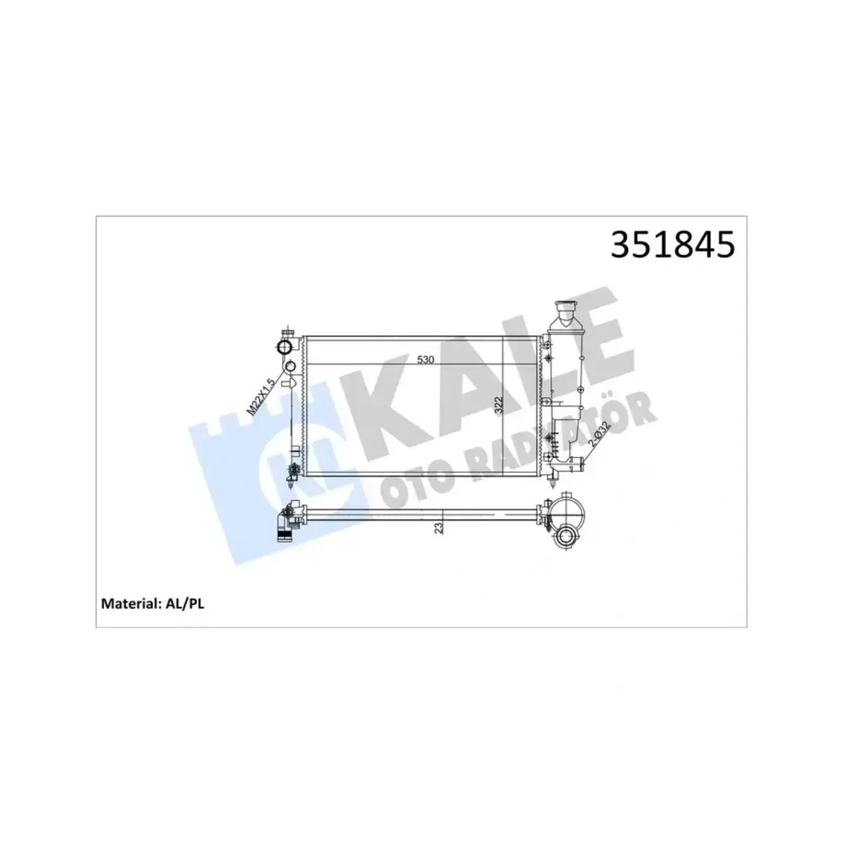 1301HX RADYATOR SAXO 01=> 106 II 1.1-1.4-1.6 95=> AL MKNK KALE