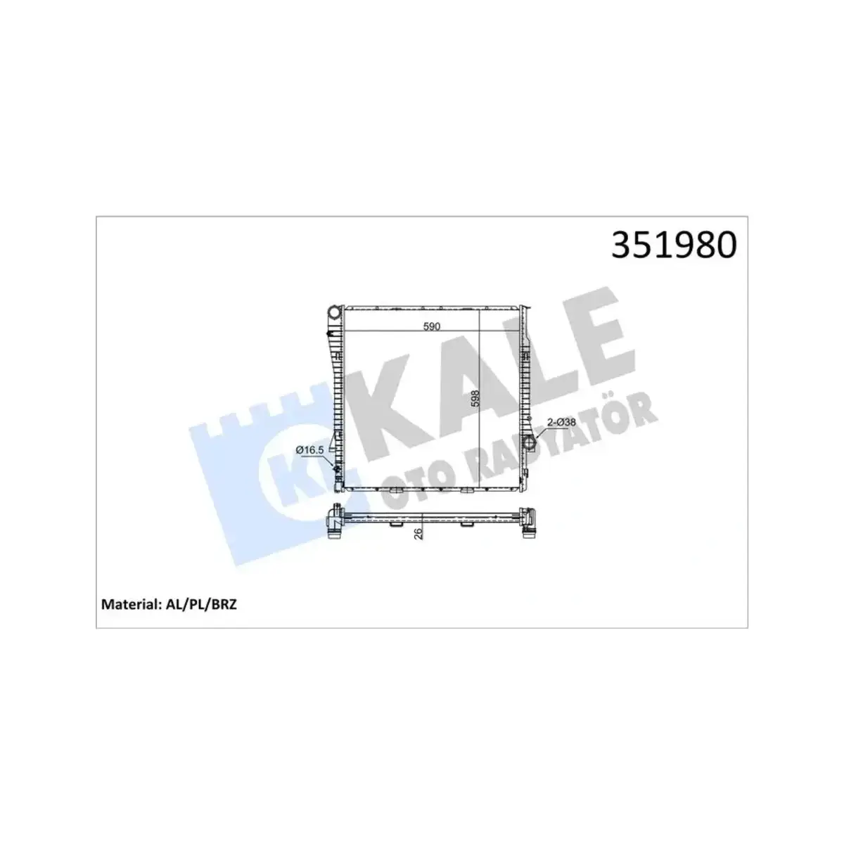1439103 RADYATOR X5 (E53) 3.0I-3.0d-4.4I 00=>03 AL PL BRZ KALE