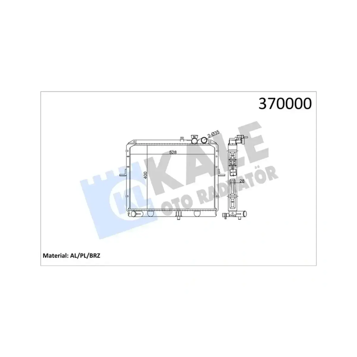0K60A15200A RADYATOR BONGO K2700 2.7D (99+) (MT) AL PL BRZ KALE