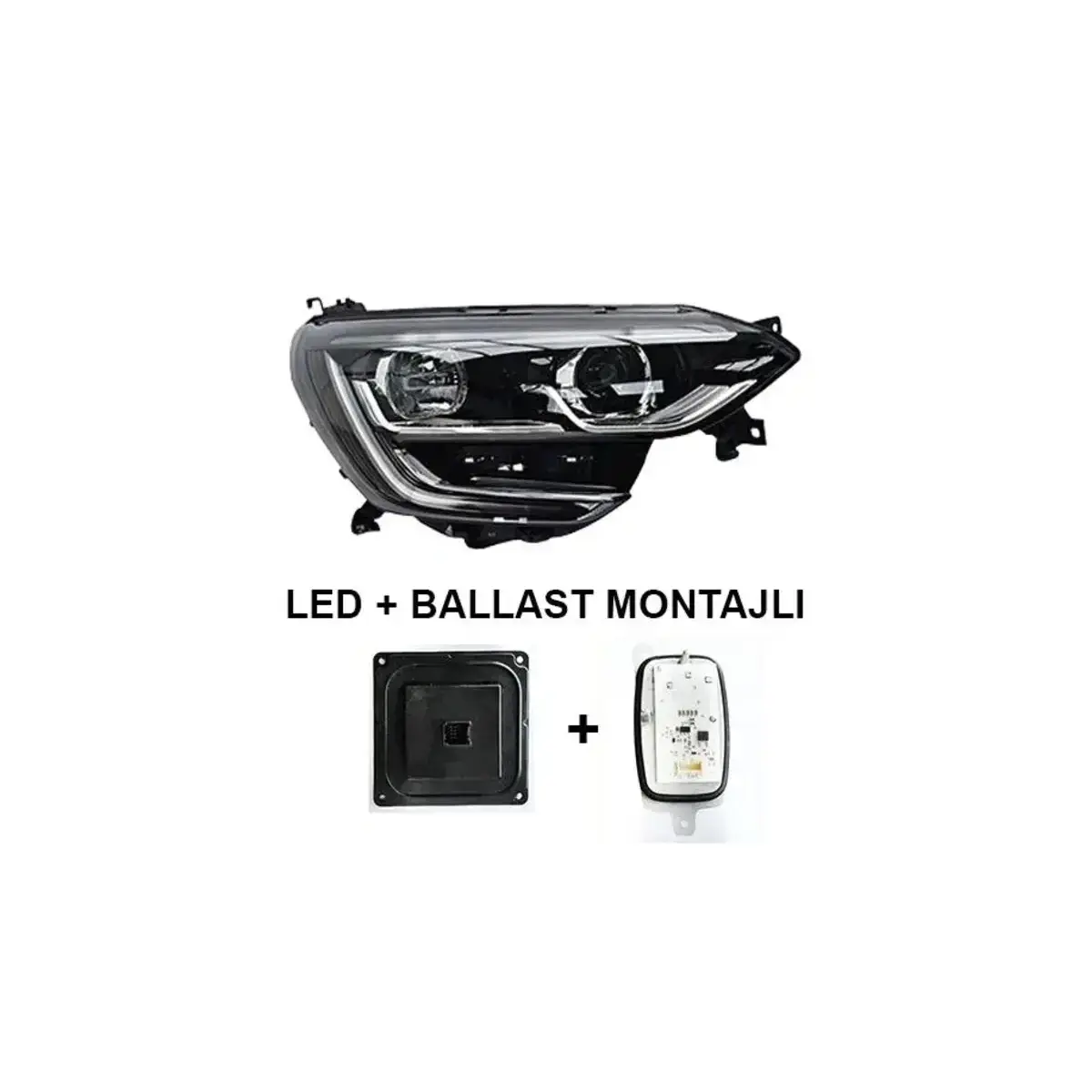 260102686R FAR SAG MEGANE IV TOUCH 16-20 SIYAH CERCEVELI MANUEL (LED+BALLAST MONTAJLI) AYFAR