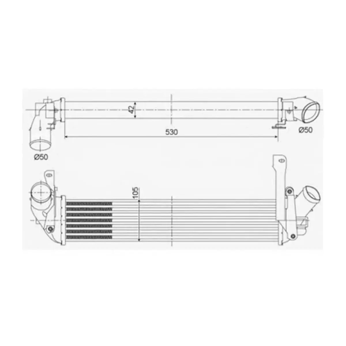 8200221885 TURBO RADYATORU (INTERCOOLER) KANGO 1.5 DCI 01> (530X100X42) (MEK. OTOM.) ORIS