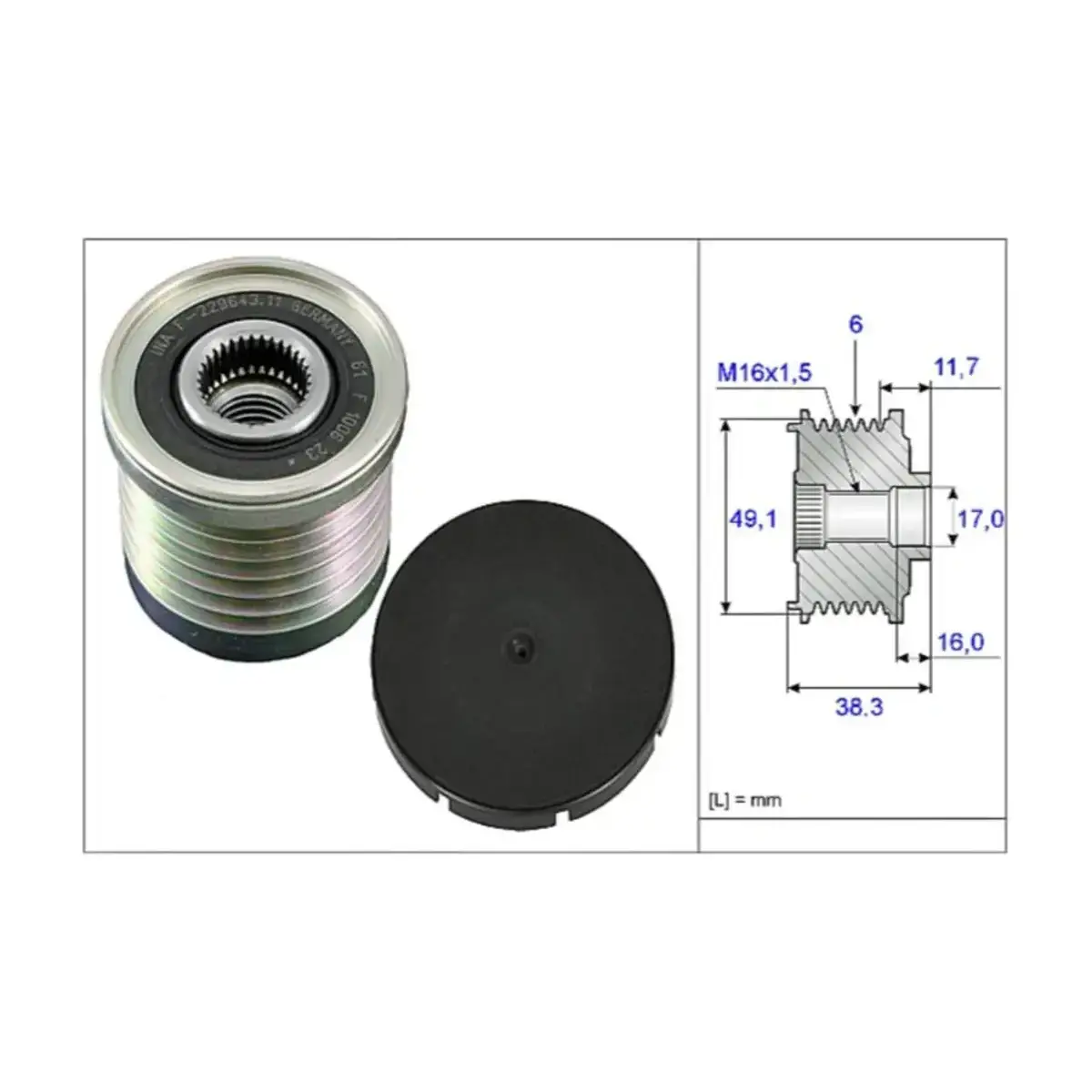 7701477508 ALTERNATOR KASNAGI (RULMANLI) LAGUNA II (01 ) MEGANE II III (08 ) TRAFIC II (06) MASTER II (06 ) INA
