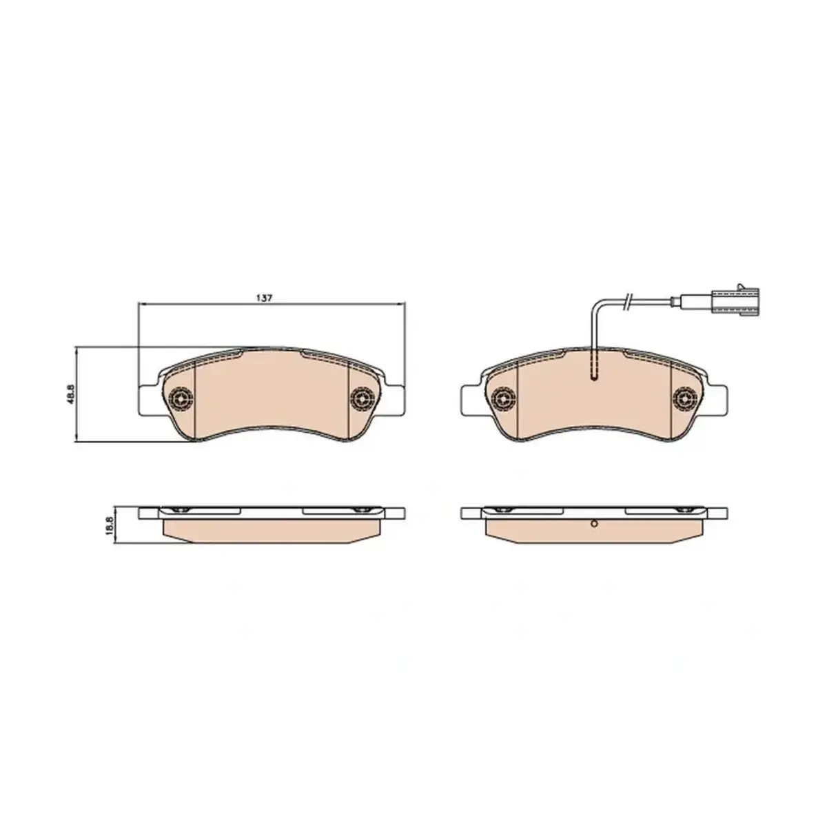 77366679 FREN BALATASI ARKA DUCATO BOXER JUMPER 06> FISLI TRW