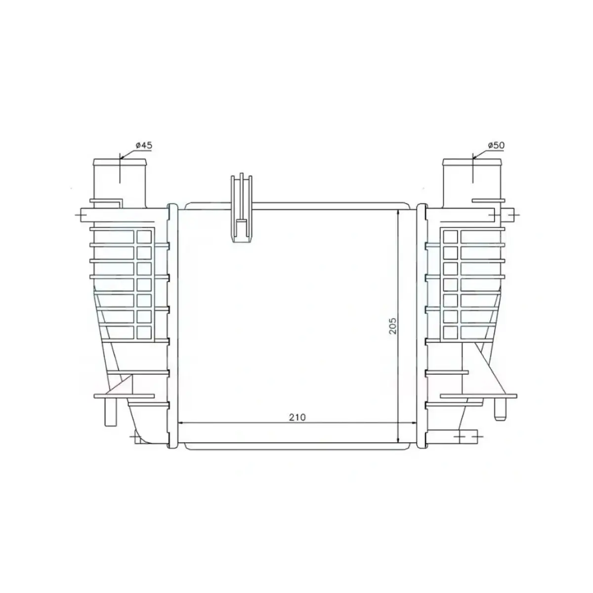 8200471888 TURBO RADYATORU (INTERCOOLER) CLIO III 1.5 DCI 1.2 TCE JUKE 1.5 DCI 96645 A M (210X205X64) ORIS