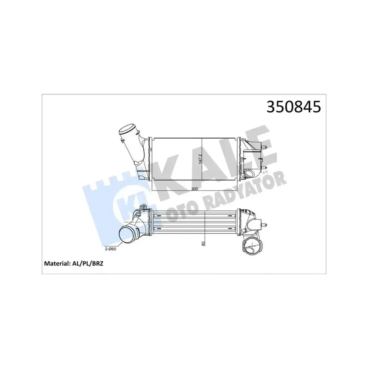 0384K5 INTERCOOLER C4 I - 308 308 SW 308 CC AL PL BRZ KALE