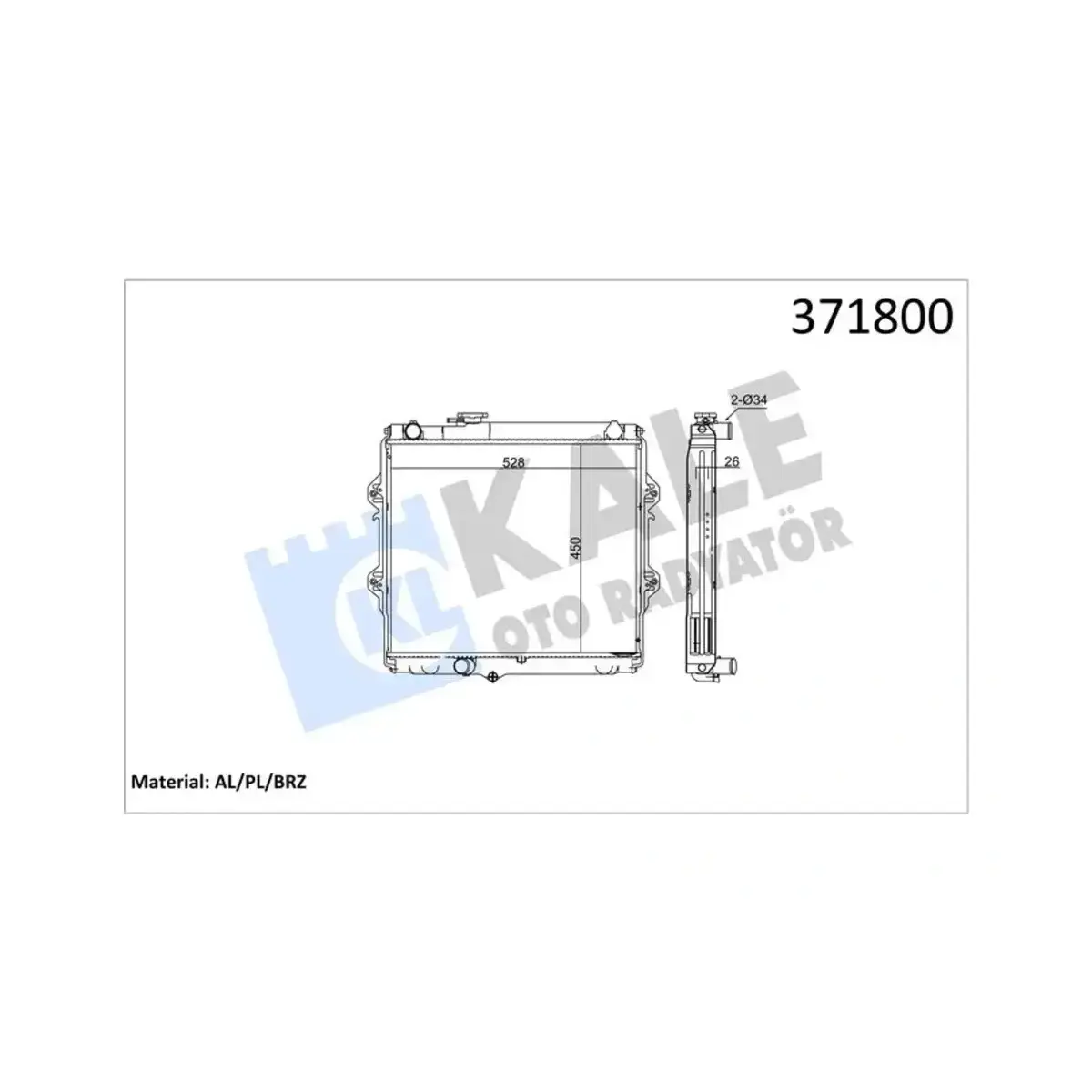 16400-5B590 RADYATOR HILUX II 2.4D (MT) AL PL BRZ KALE