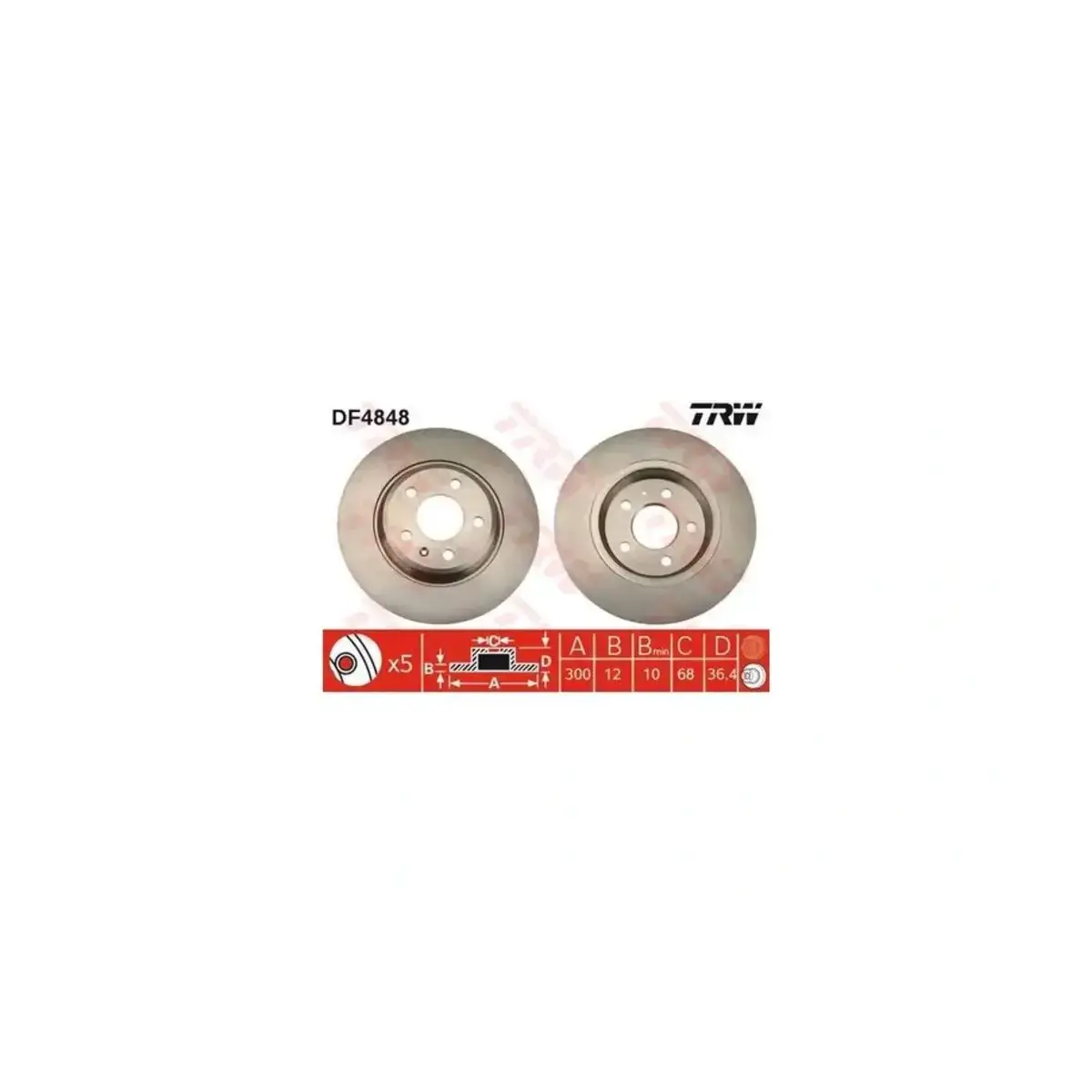 8K0615601B FREN DISKI ARKA DELIKSIZ A4 A5 A6 A7 Q5 S6 // KODIAQ 06 /2007 > TRW