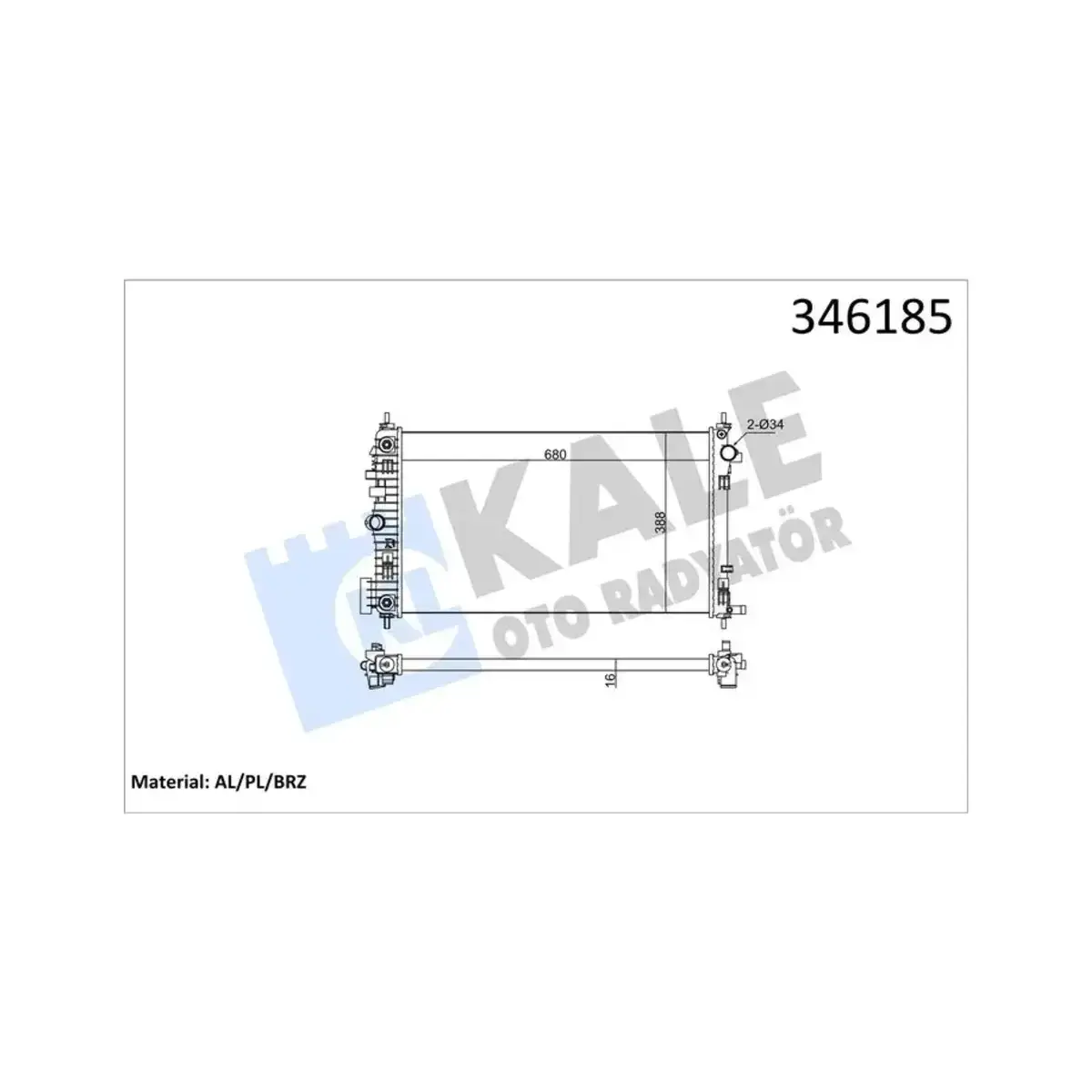 1300294 RADYATOR INSIGNIA 2.0 TURBO - SAAB 9-5 (08+) AL PL BRZ KALE