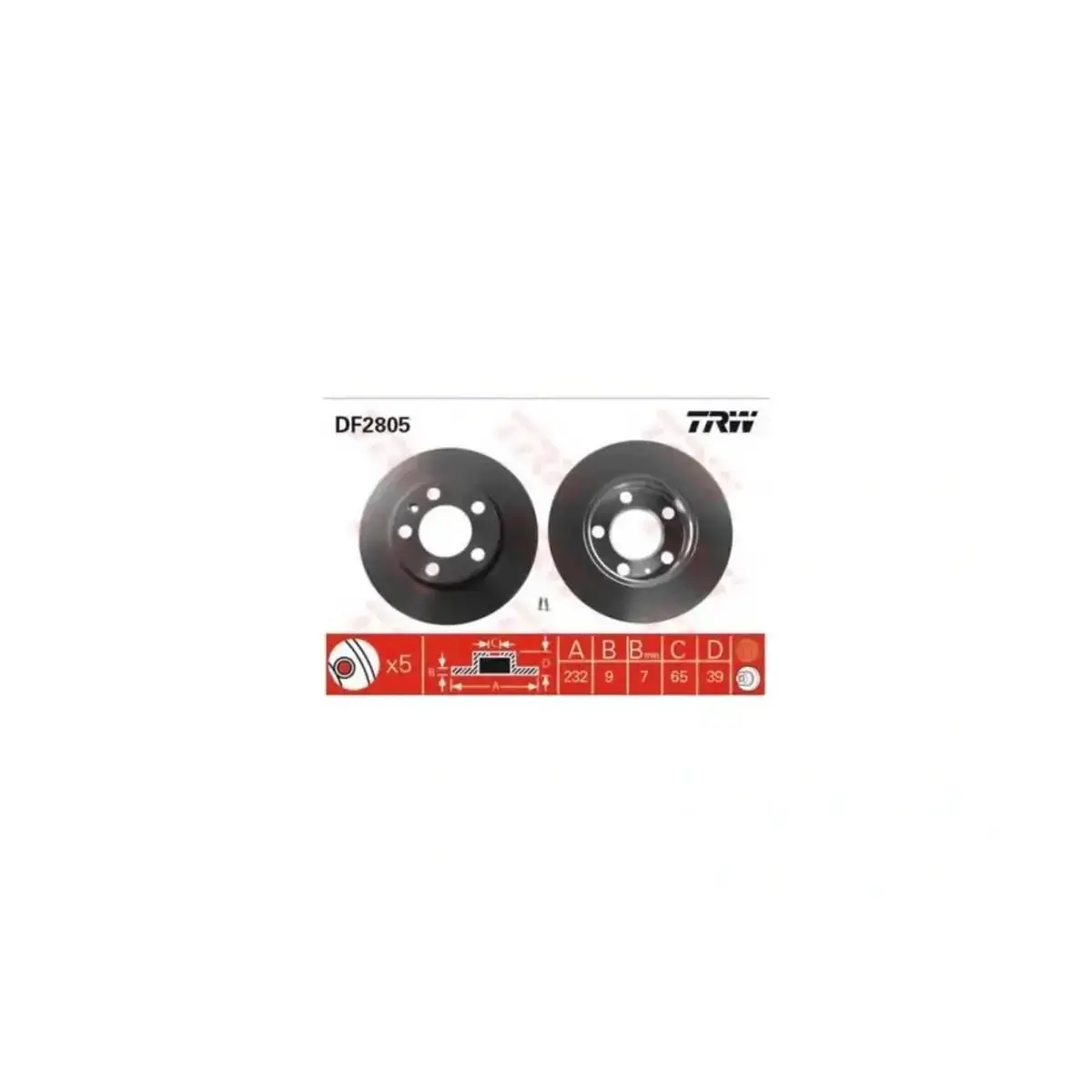 DF2805 FREN DISKI ARKA DELIKSIZ GOLF IV BORA POLO A3 TOLEDO 98-04 POLO FABIA RAPID A1 09=> TRW