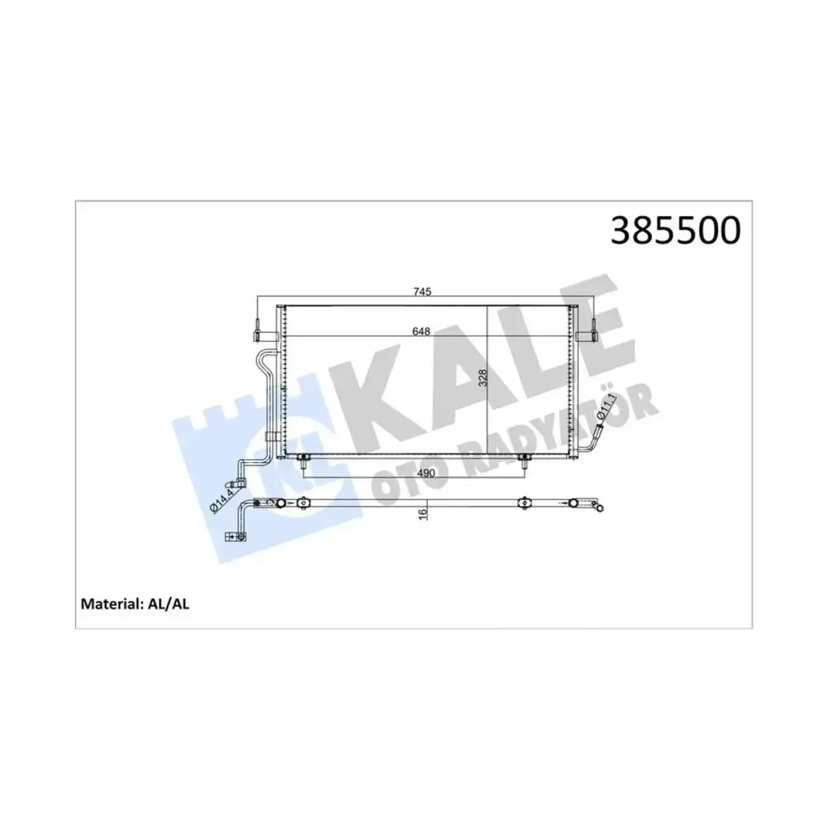 6455.Y2 KONDENSER PARTNER 96>BERLINGO (96+) XSARA (97-00) 1.8D-1.9D AL AL KALE