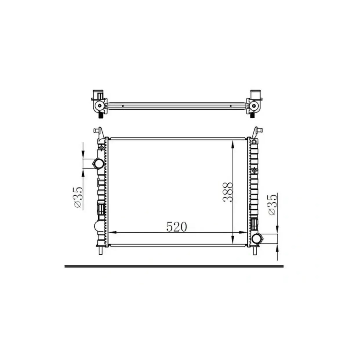 51718122 RADYATOR ALBEA 1.3 JTD PALIO YM STRADA 06> (AC) (520X395x42) ORIS