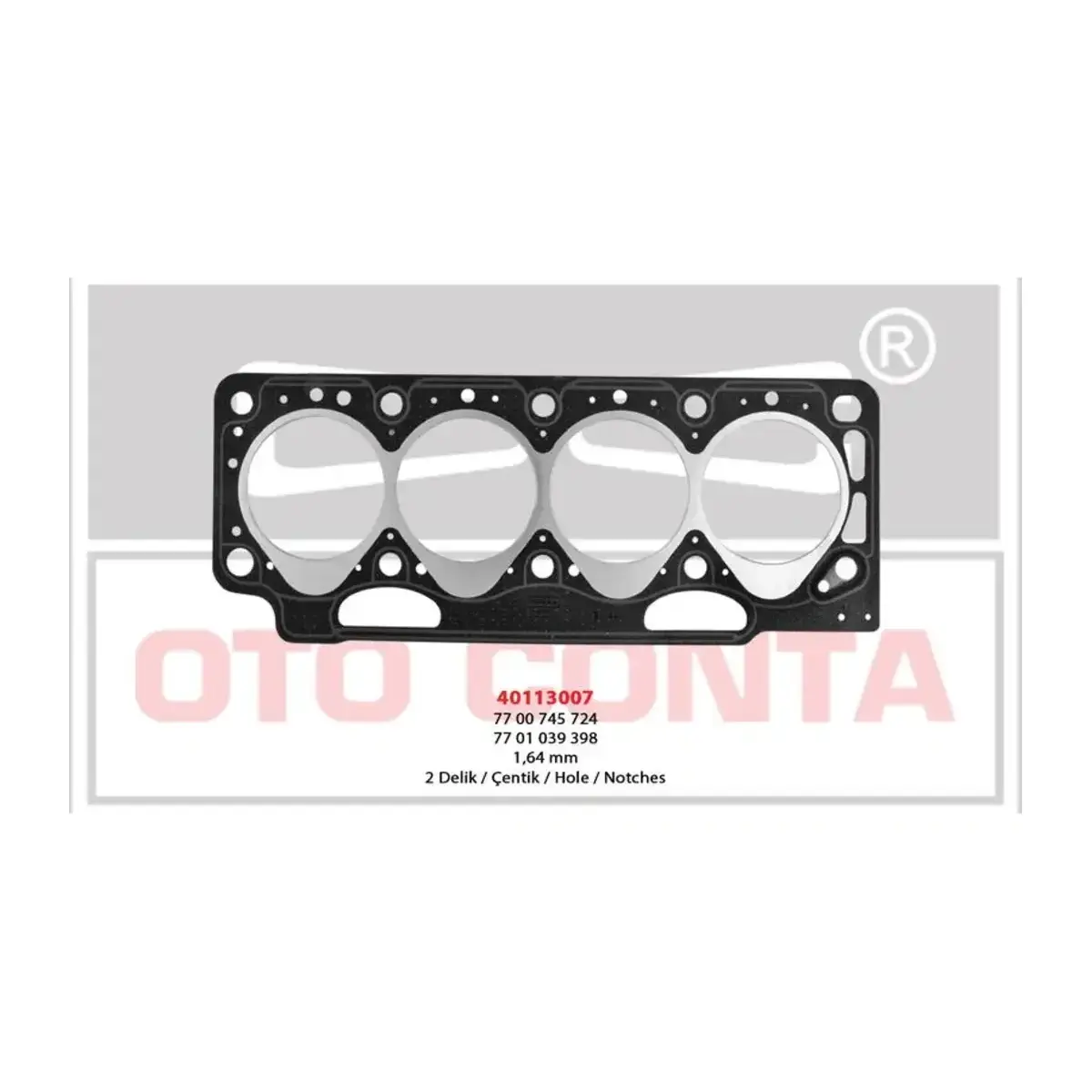 40113007 SILINDIR KAPAK CONTASI R19 1.9D 1.65MM OTOCONTA