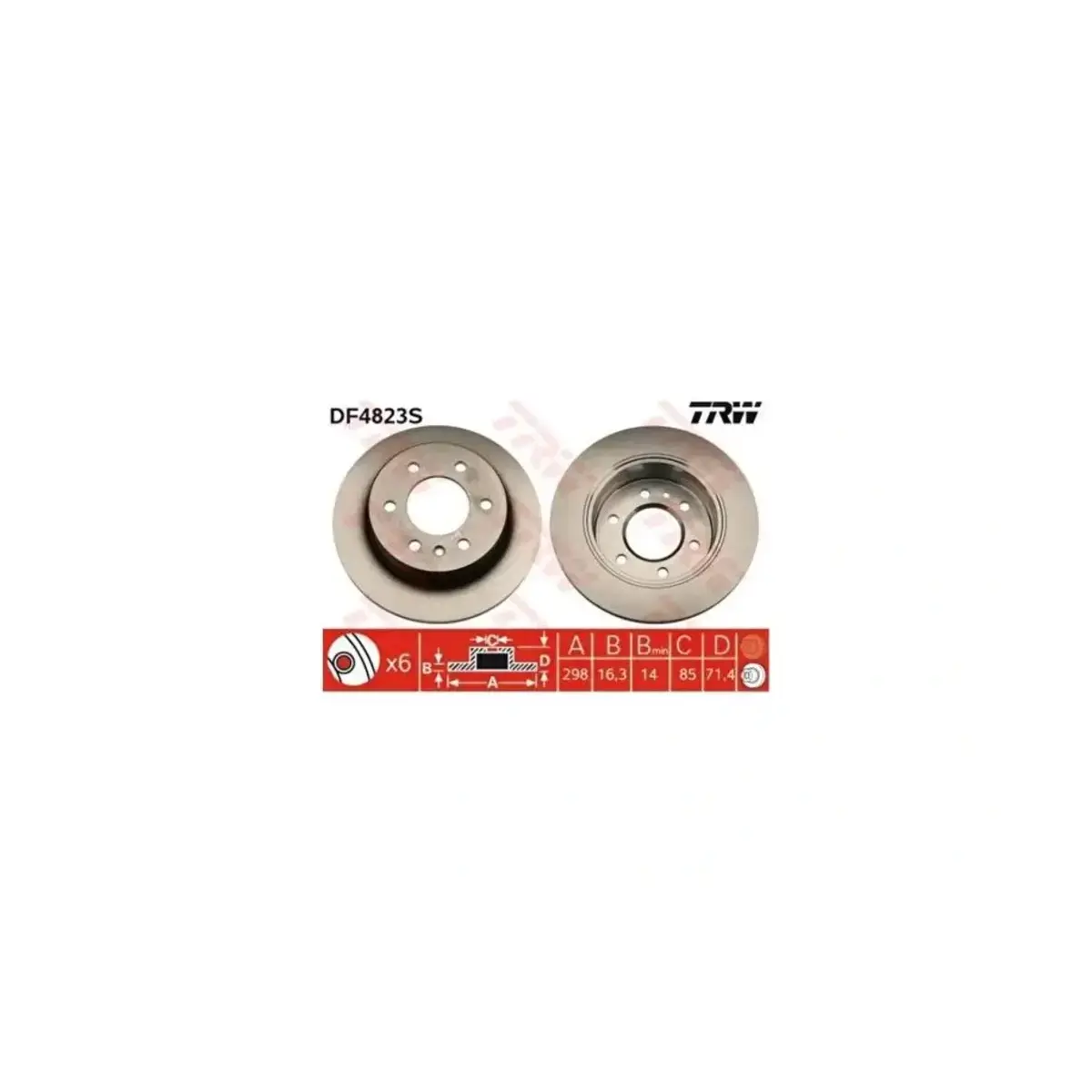 9064230012 FREN DISKI ARKA DELIKSIZ SPRINTER 906 06=> 907 18=> CRAFTER 06=> TRW