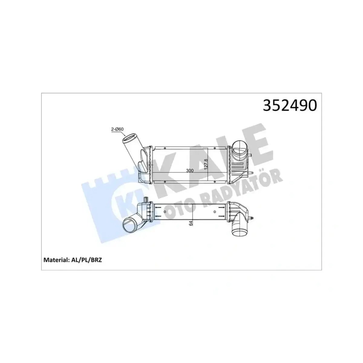 0384F6 INTERCOOLER BERLINGO C4 I XSARA - 307 307 SW PARTNER 2.0 HDI 00=> KALE