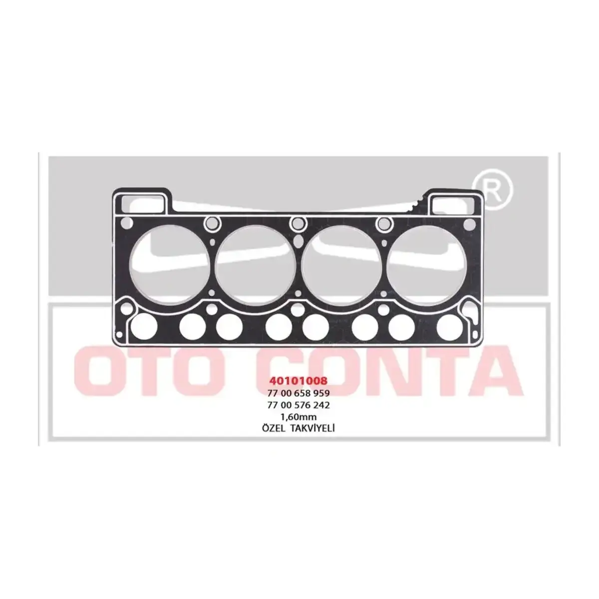 40101008 SILINDIR KAPAK CONTA R12 1.3 LPGLI SAC TAKVIYELI CIFT TARAF OTOCONTA