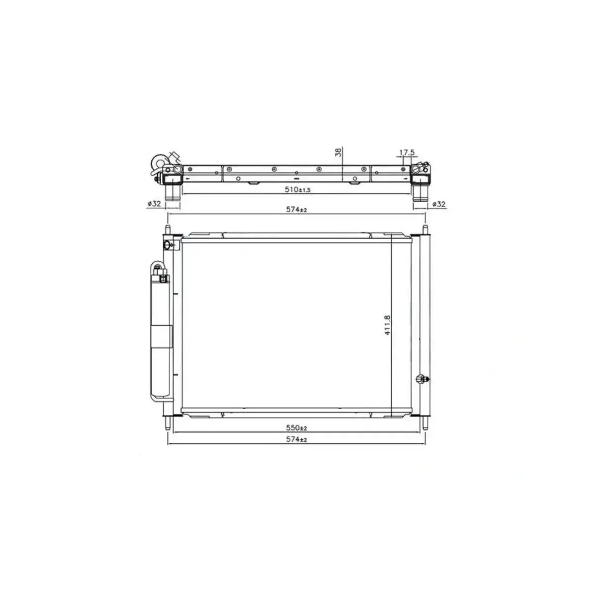 8200134606 RADYATOR+KONDENSER (TUPLU) CLIO III MODUS 1.5 DCI (MEK+AC) (510x382x18+16) ORIS