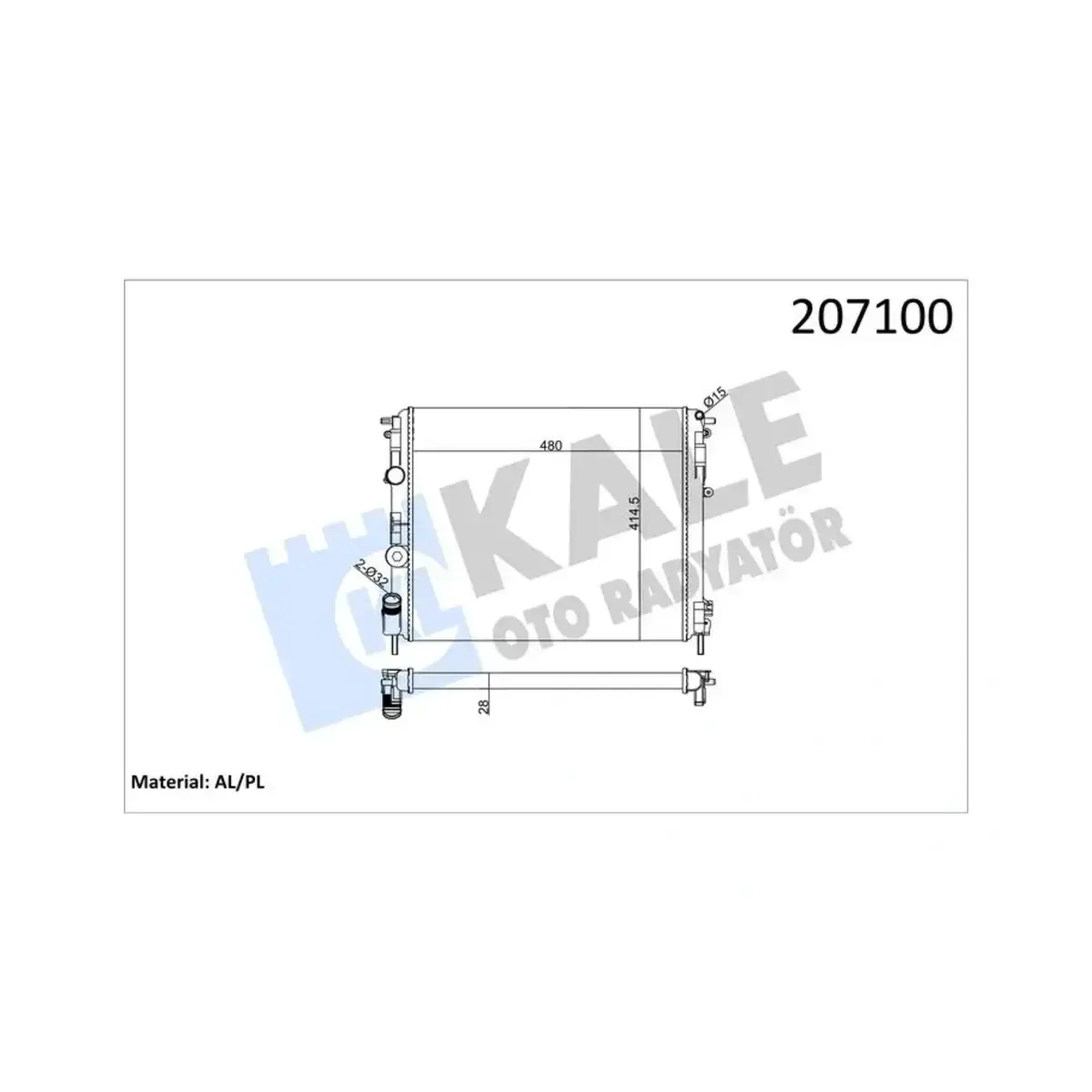 7700430784 RADYATOR CLIO II KANGO 1.2 8V 97+ KLIMALI 2 SIRA AL+PL KALE