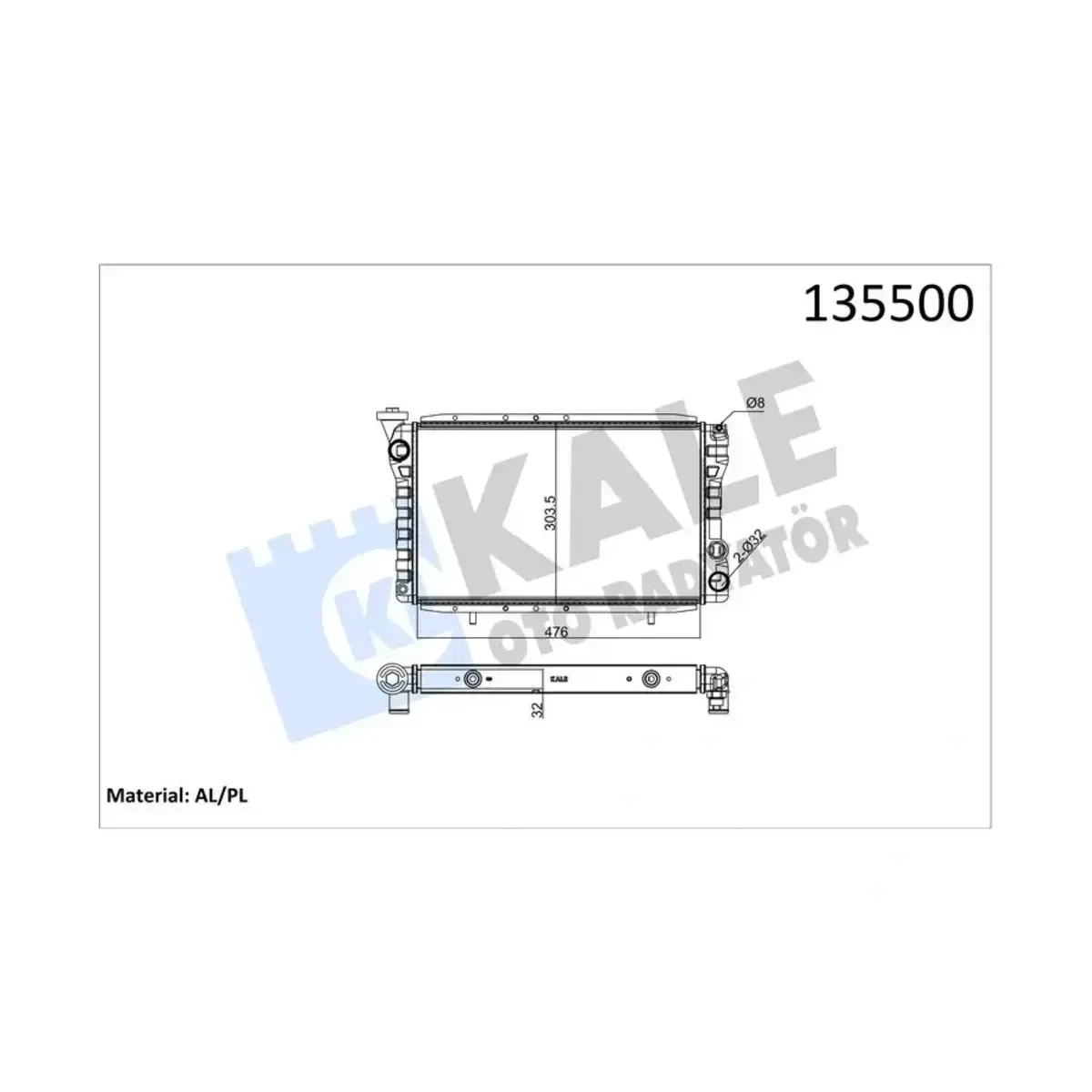 8200308709 RADYATOR DACIA 1310 1.3 2 SIRA AL+PL KALE