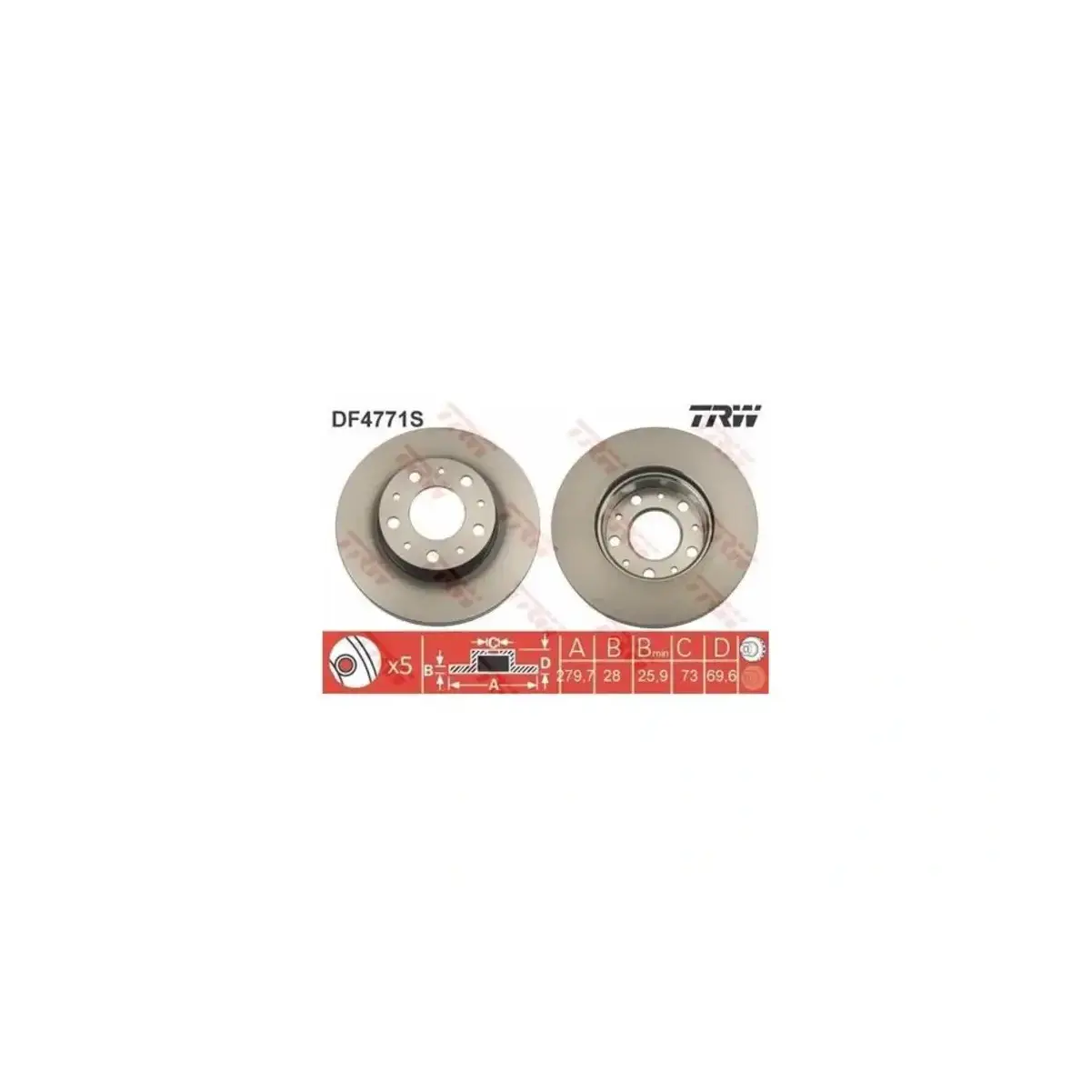 51740246 FREN DISKI ON HAVALI DUCATO III BOXER III JUMPER III (280x28x5DL) 15 JANT TRW