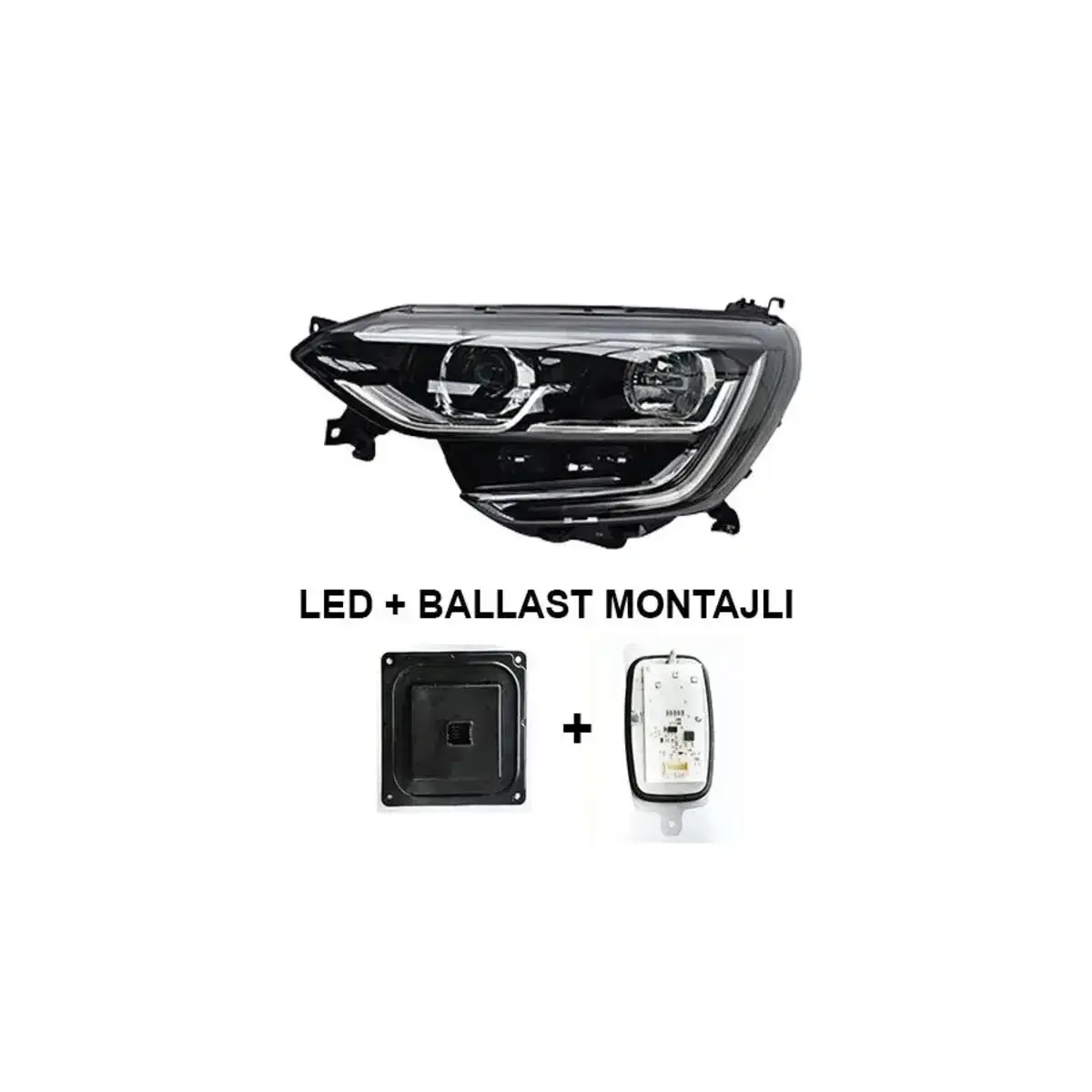 260601571R FAR SOL MEGANE IV TOUCH 16-20 SIYAH CERCEVELI MANUEL (LED+BALLAST MONTAJLI) AYFAR