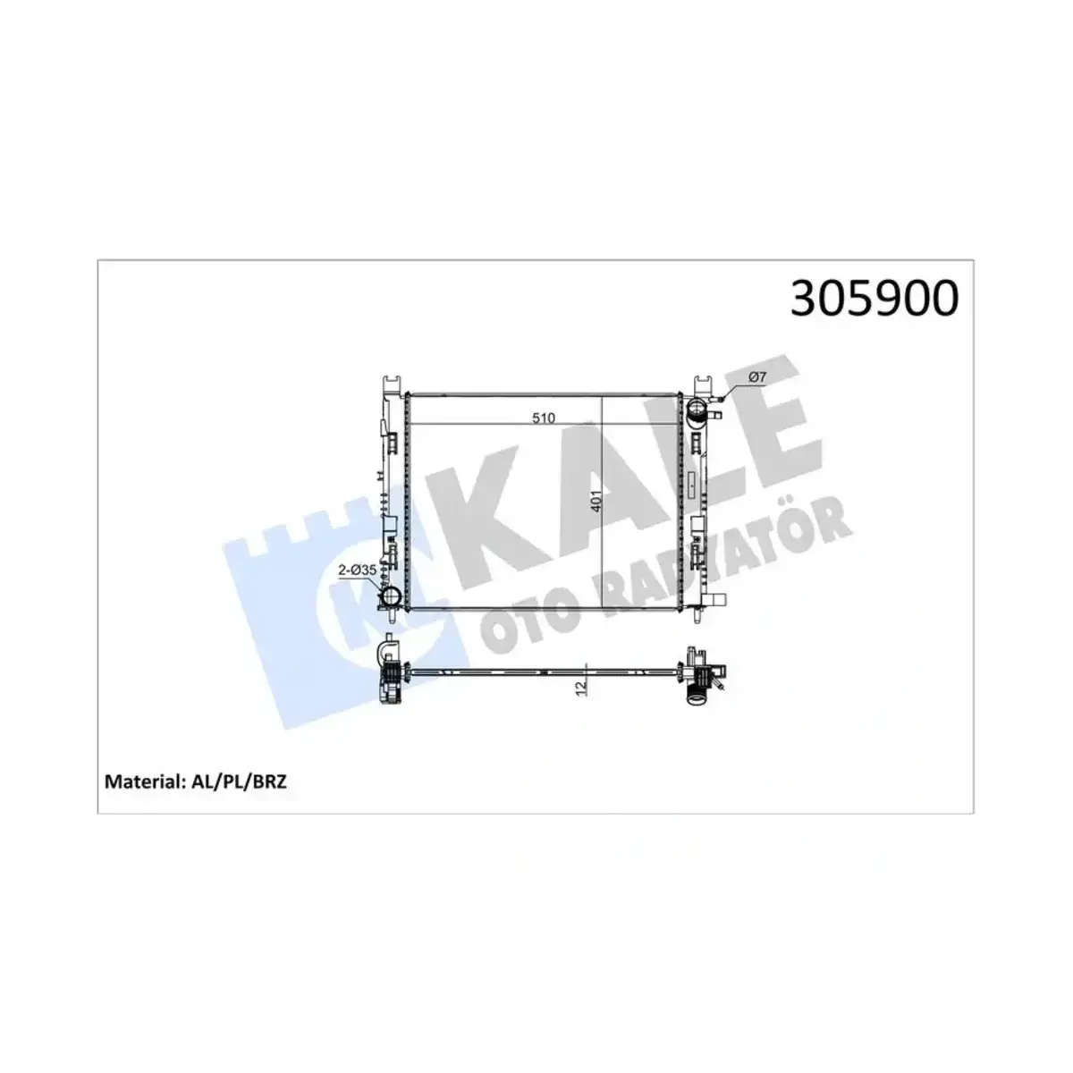 214107326R RADYATOR CLIO IV 0.9 TCe 1.2 16V 1.5 DCI 13=> SYMBOL III 12mm AL/PL/BRZ KALE