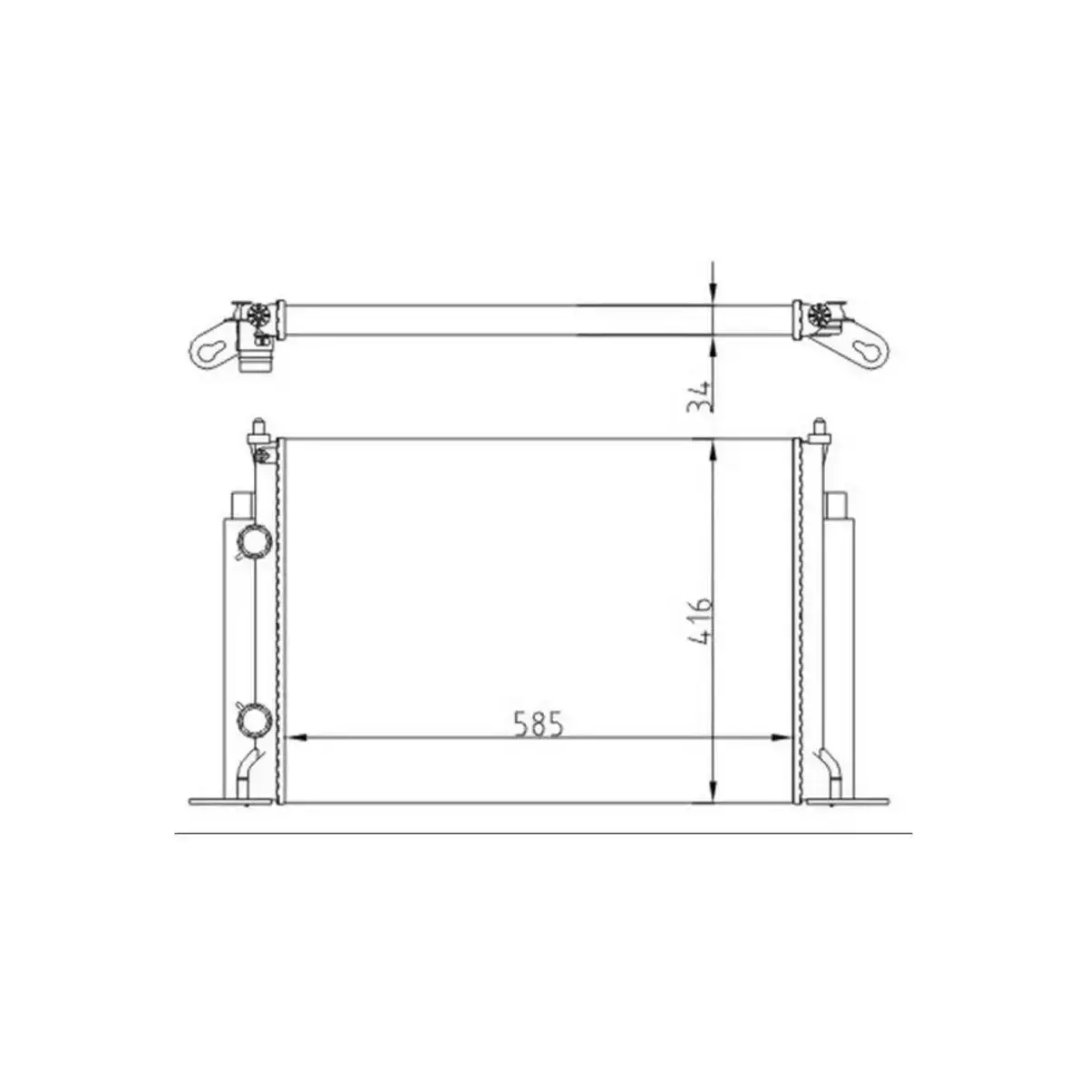 46745809 RADYATOR STILO 1.9D 2001> 61885A MT (585×416×34) ORIS