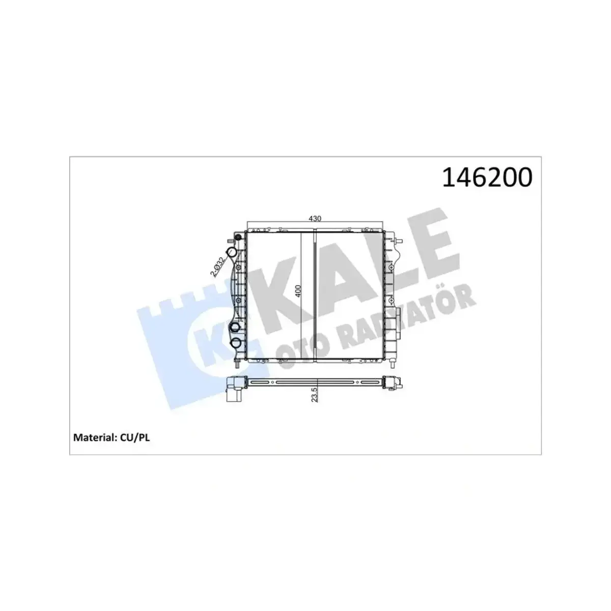 7701412009 RADYATOR CLIO EXPRESS 1.2 1.4 BENZINLI 1 SIRA CU+PL KALE