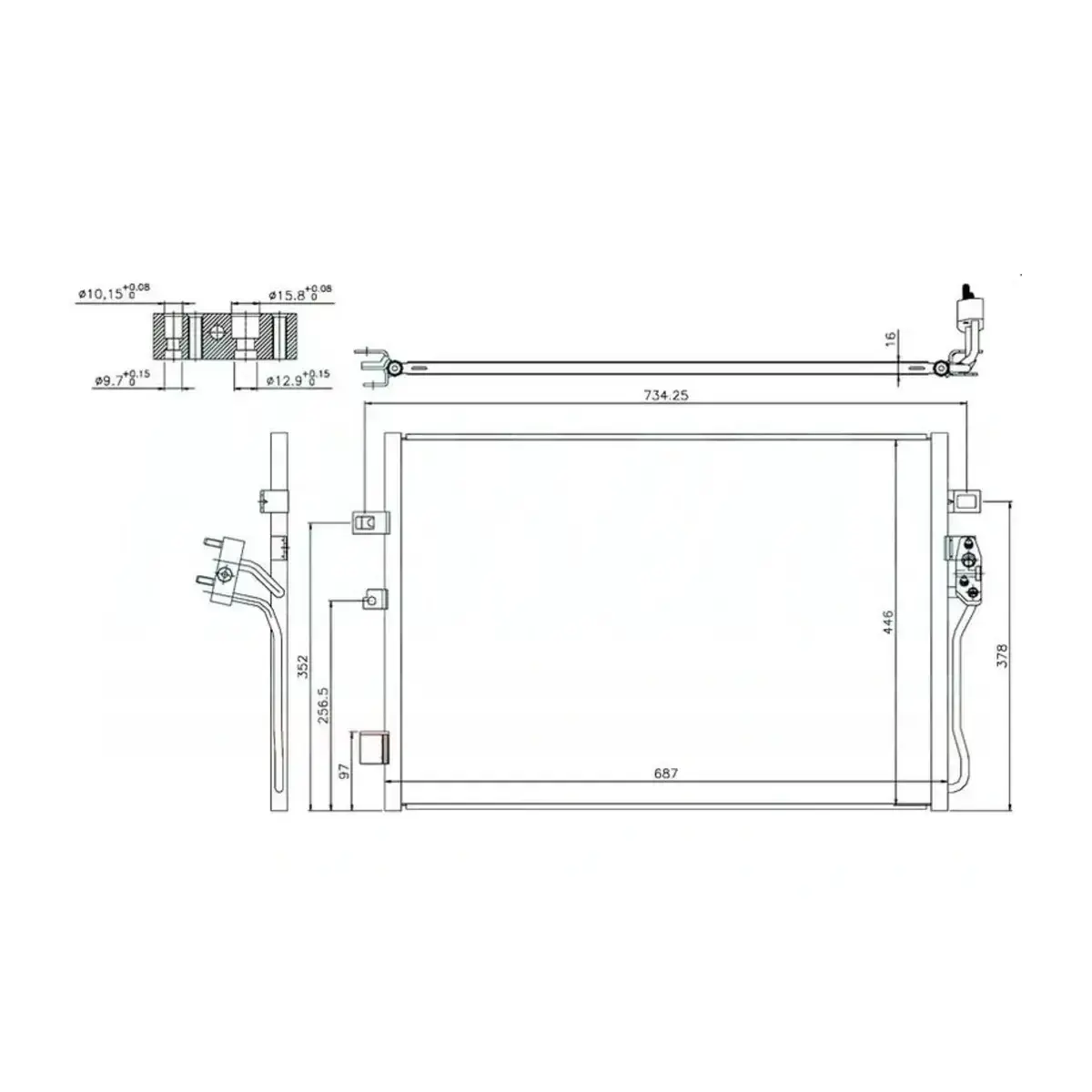 K68102117AA KLIMA RADYATORU (KONDANSER) A M (690X460X16) FREEMONT 2011> 940342 ORIS