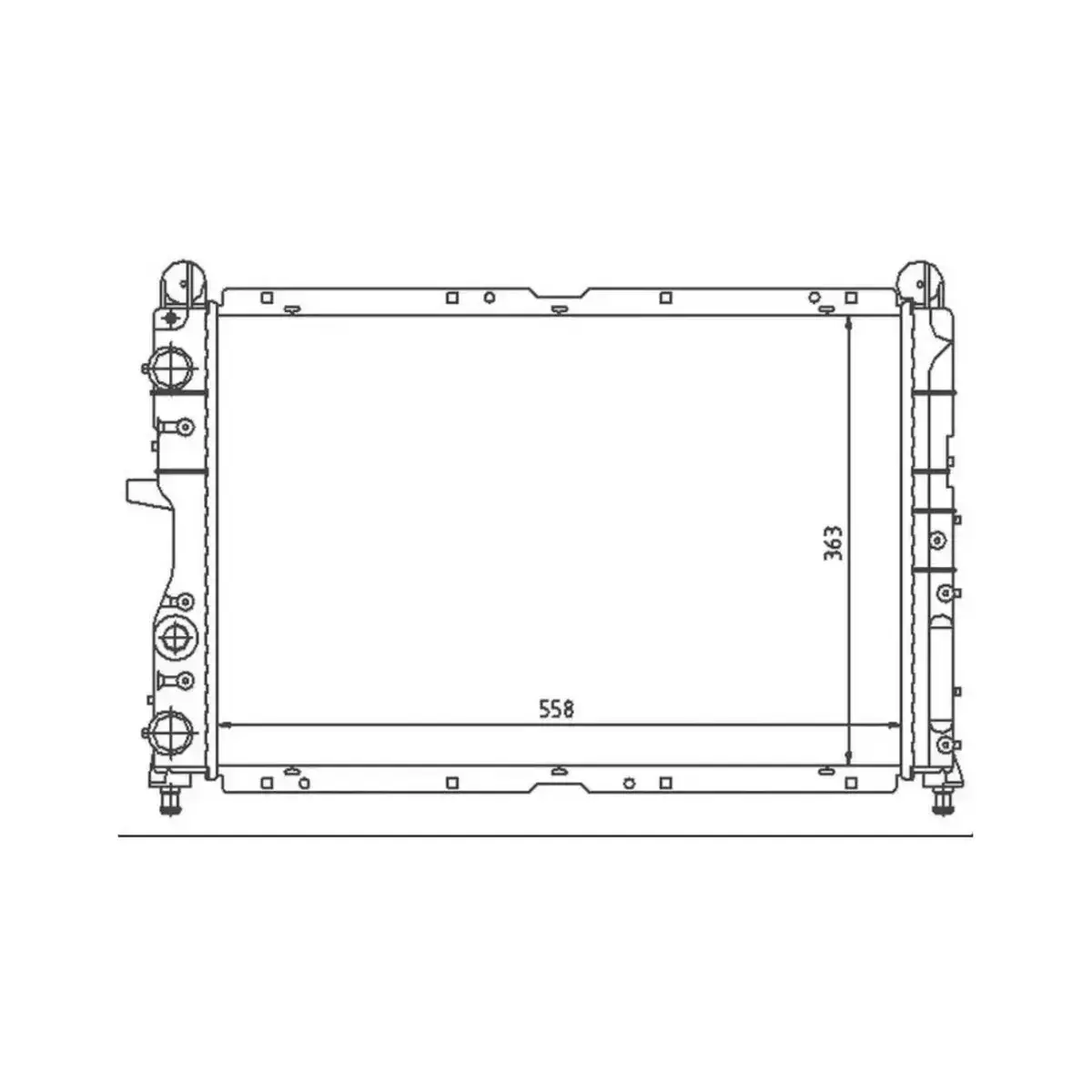 82440263 RADYATOR TEMPRA 2.0 I (AC+KLIMASIZ+MEK) 558x367x36 ALUMINYUM ORIS