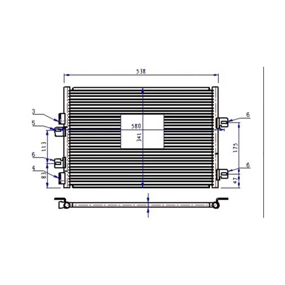 8200137650 KLIMA RADYATORU (KONDANSER) KANGO 06 05>1.5DCI (540x342x16) ORIS