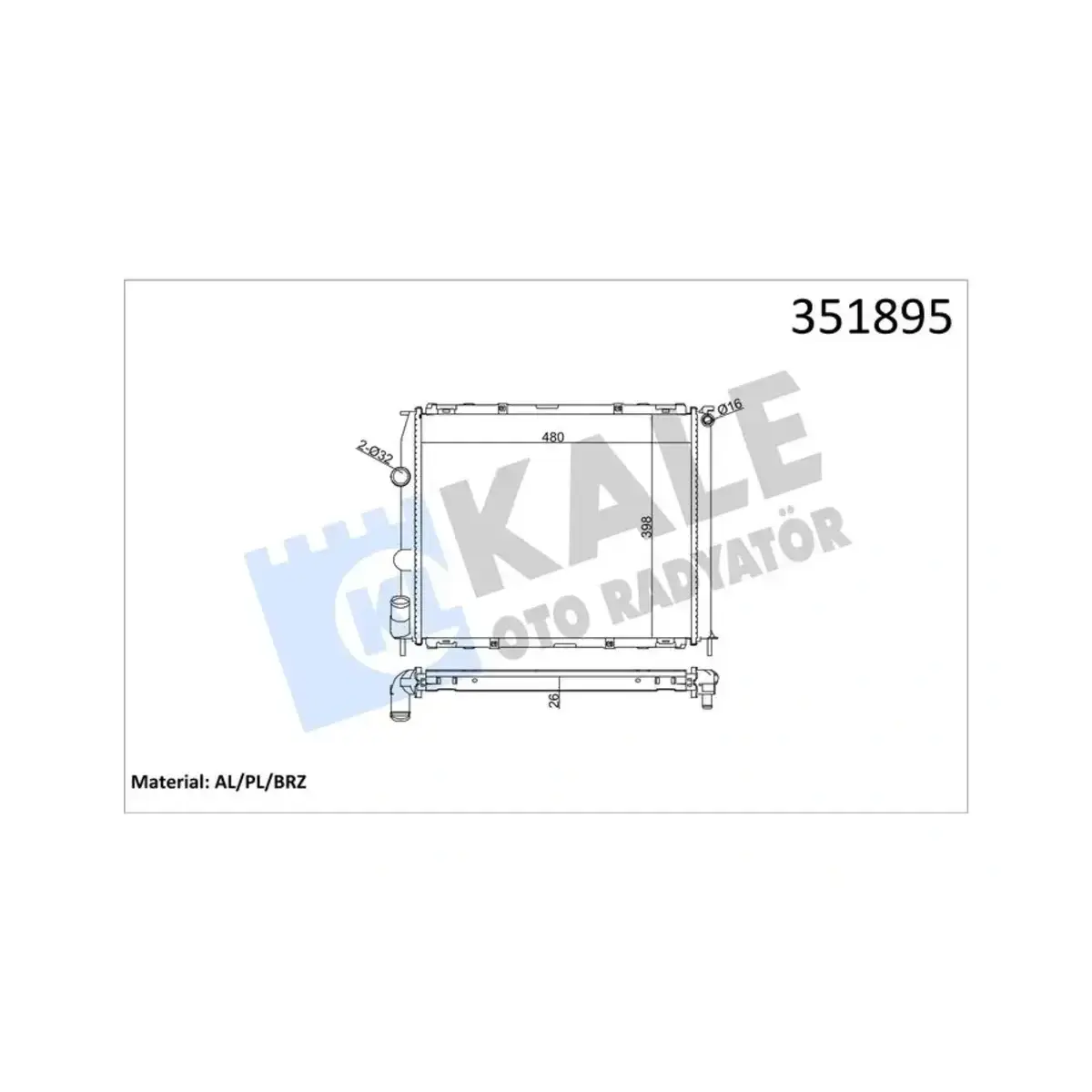 7700430143 RADYATOR CLIO II 1.2 16V 98=>99 KANGO 1.0-1.2-1.6 99=> AL PL BRZ KALE