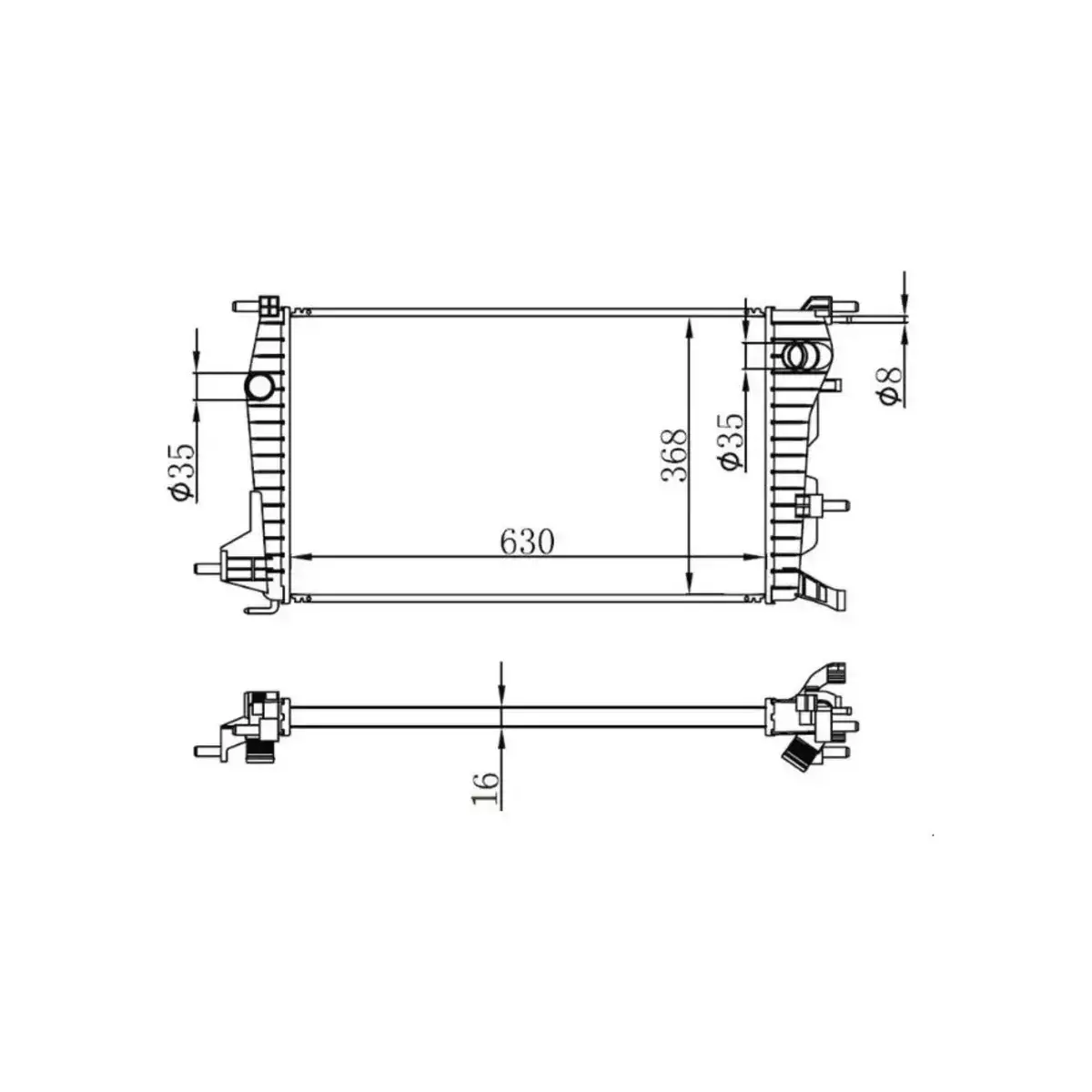 214100068R RADYATOR FLUENCE 1.5 DCI (MEK) (630x368x16) ORIS