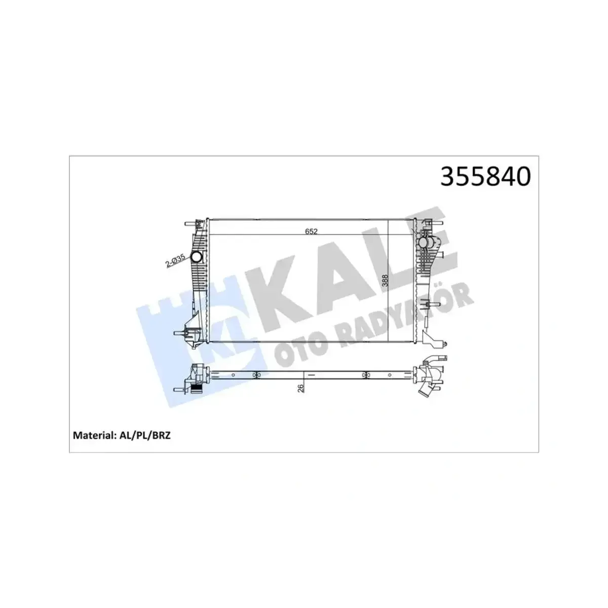 214100016R SU RADYATORU BRAZING MEGANE III CC FLUENCE 1.6 2.0DCI CVT TCE 08- MT 652X388X26 KALE