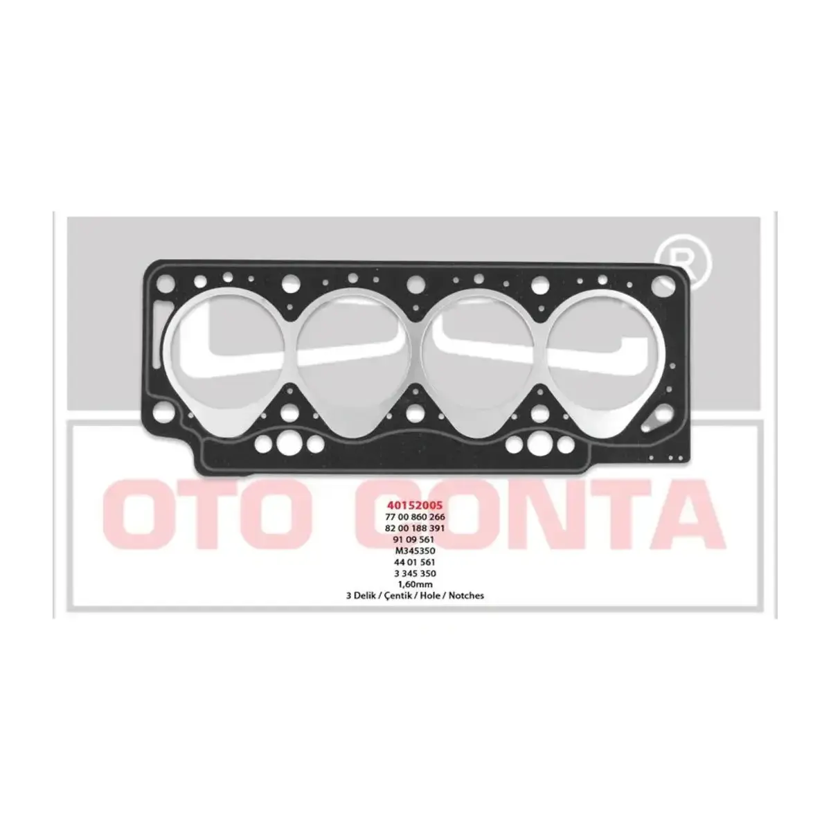 7700860266 SILINDIR KAPAK CONTASI ( 3 KERTIK ) CLIO II-KANGO-MEGANE I-R19-DACIA SOLENZA 1.9 D (F8Q) OTOCONTA