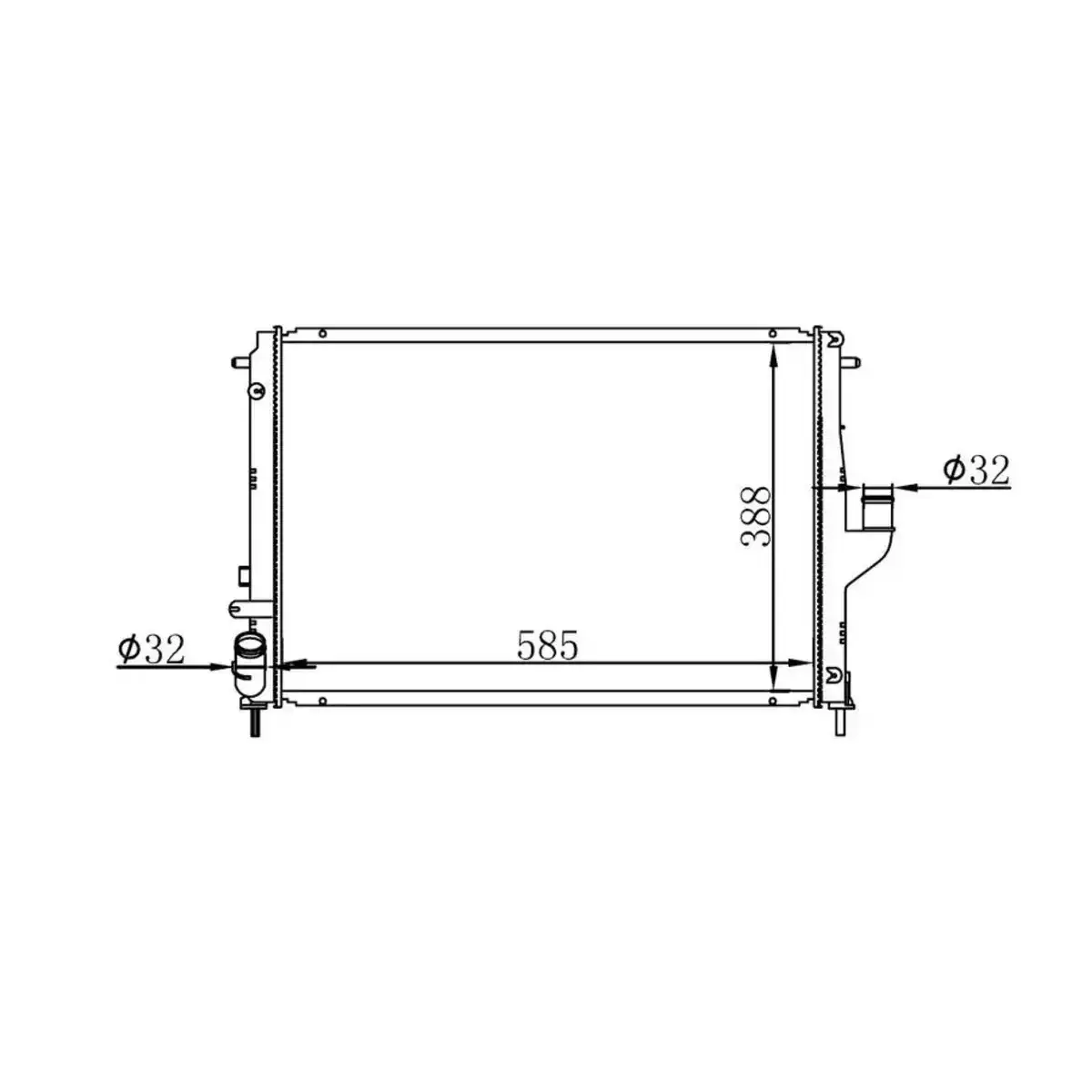 8200582026 RADYATOR DUSTER 10> LOGAN 05> 1.5 DCI (Mek.Sanz. AC+) (585x408x26) ORIS
