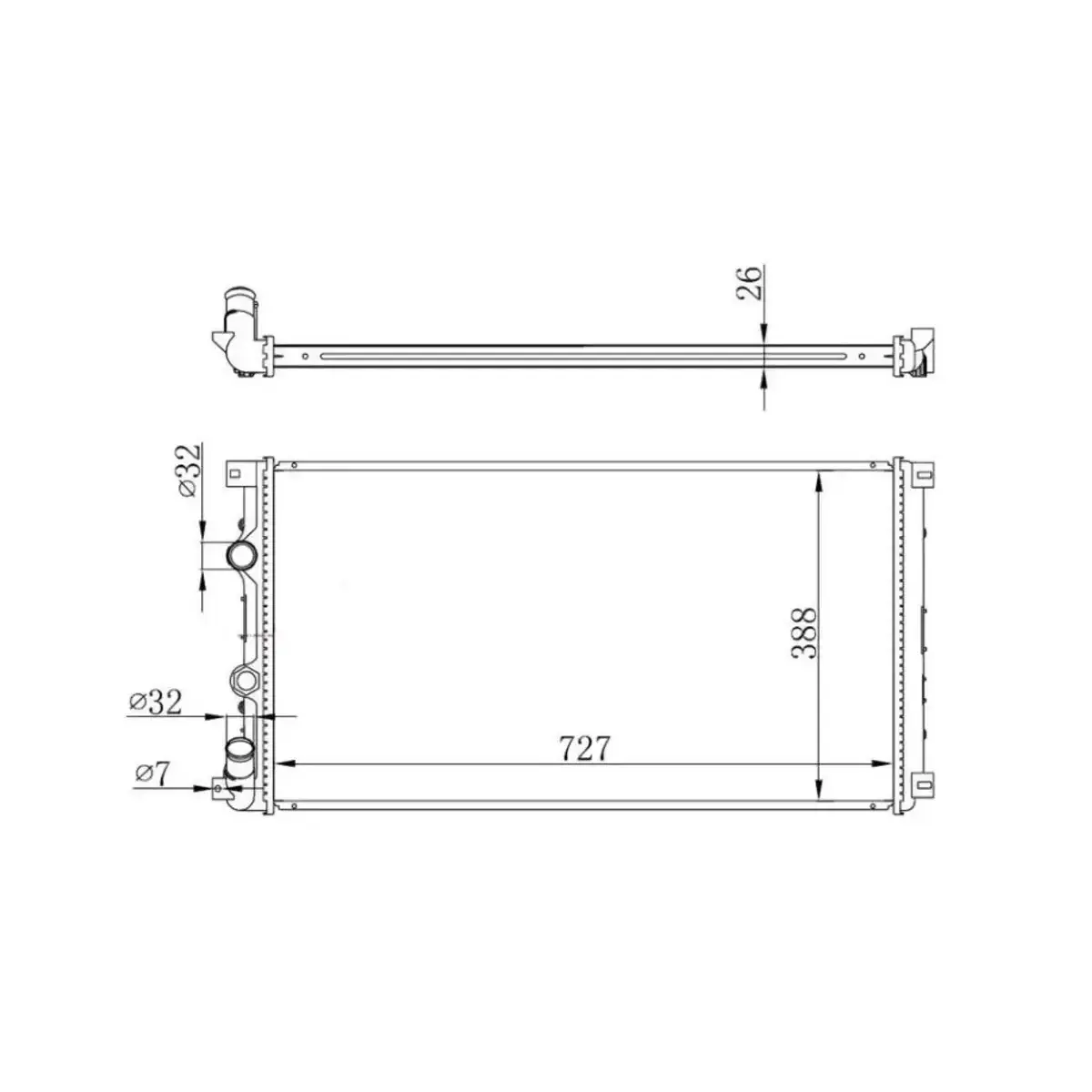 7701049664 RADYATOR MASTER II 1.9DCI 2.2DCI 2.5DCI 44775 DTI (98>) MOVANO(98>) 63812A MT (730X415X34) ORIS