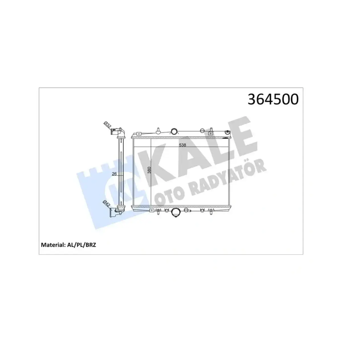 133063 RADYATOR 406 YM-C5 EM (EW10J4) 2.0 16V (DW10ATED) 2.0HDI 8V C5 (EW7J4) (MT) AL PL BRZ KALE