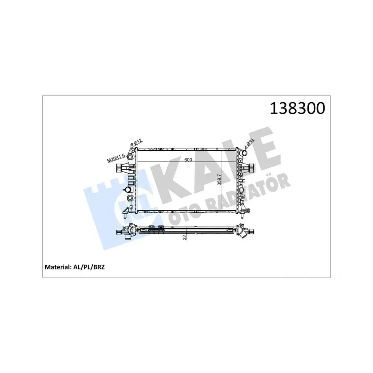 1300197 SU RADYATORU ASTRA G ZAFIRA A 1.6 16V 2.0 2.2 16V DTI AL/PL/BRZ KALE